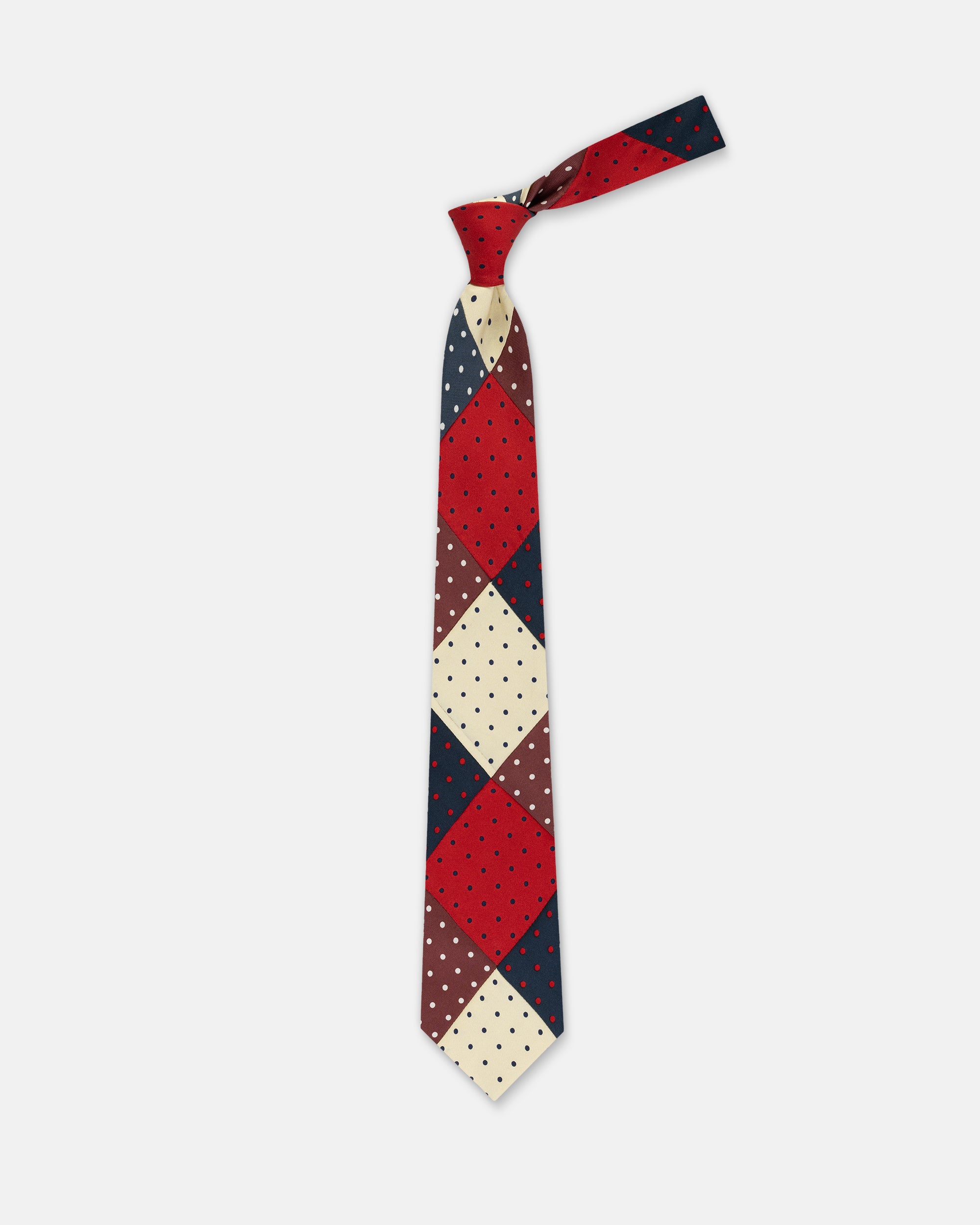 Made-in-USA Patchwork Polka Dot Tie