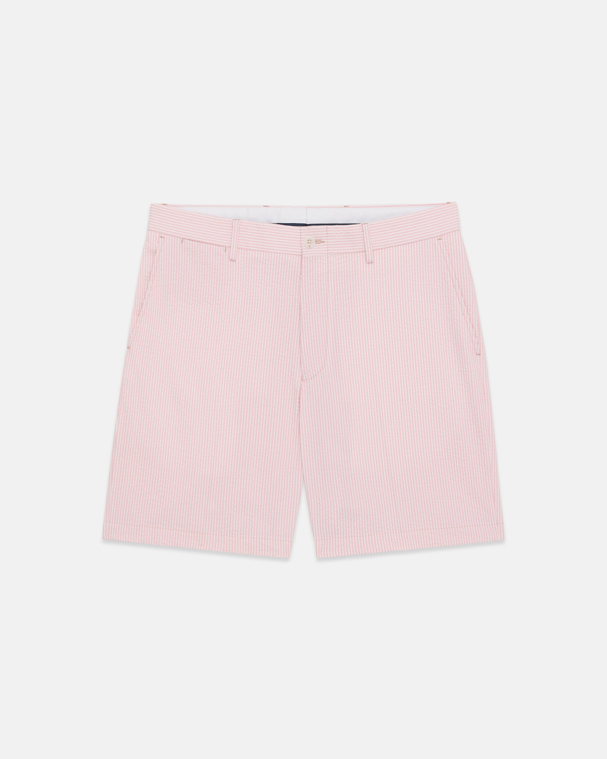 Pink Cotton Seersucker Shorts