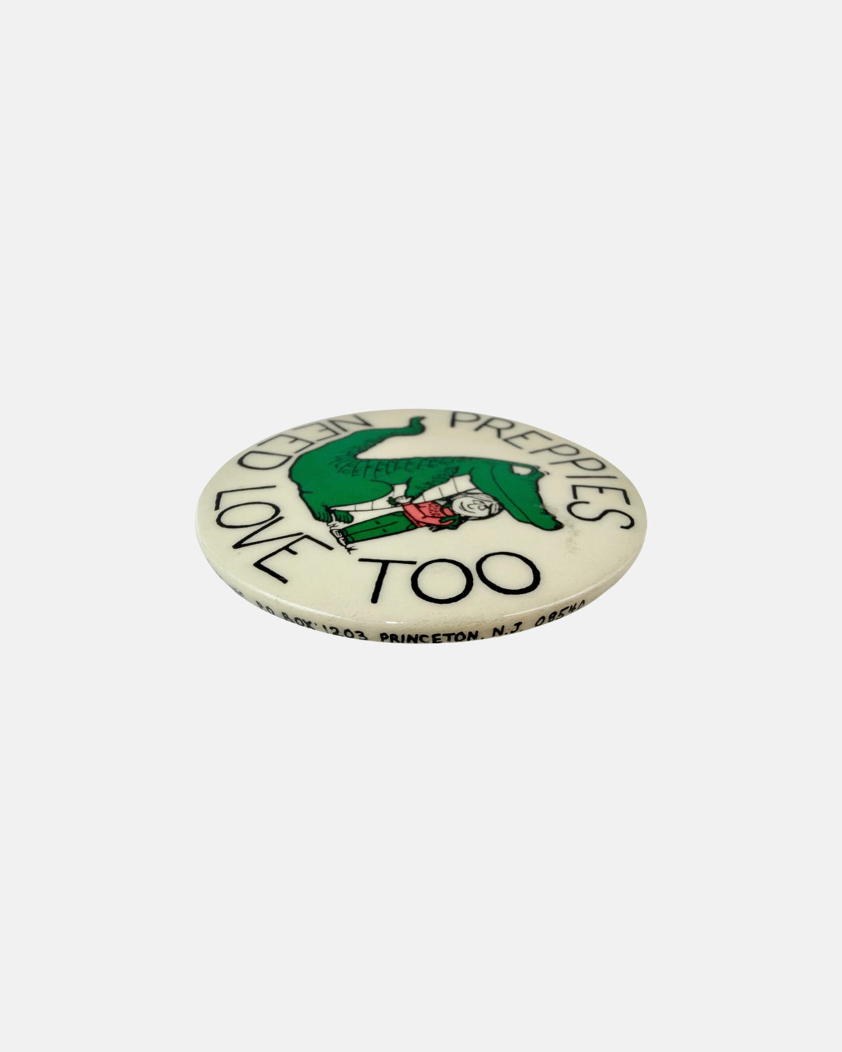 Vintage "Preppies Need Love Too" 1981 Metal Button Pin
