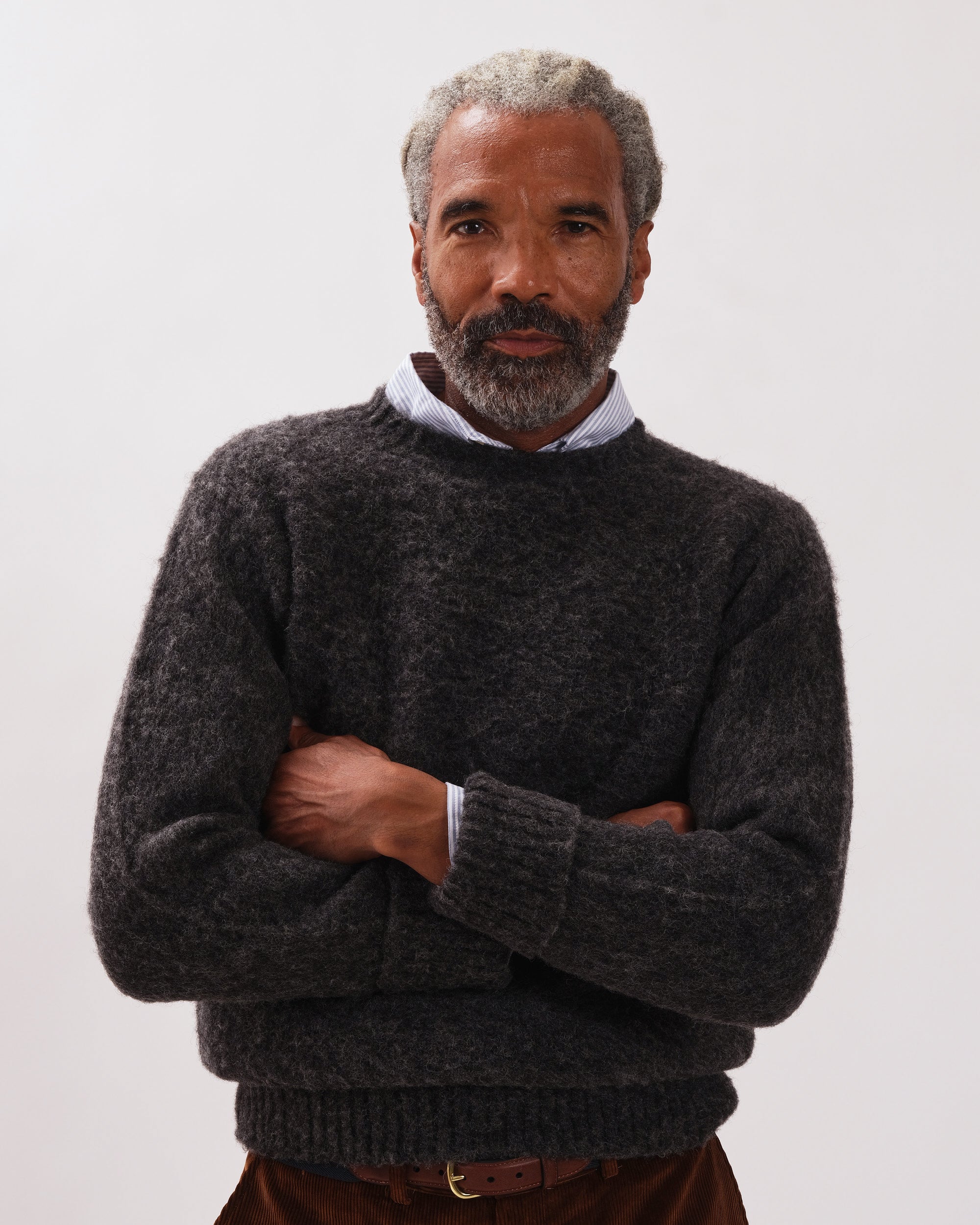 Shaggy Dog Sweater Grey - Classic Fit | Men's Sweaters - J. Press