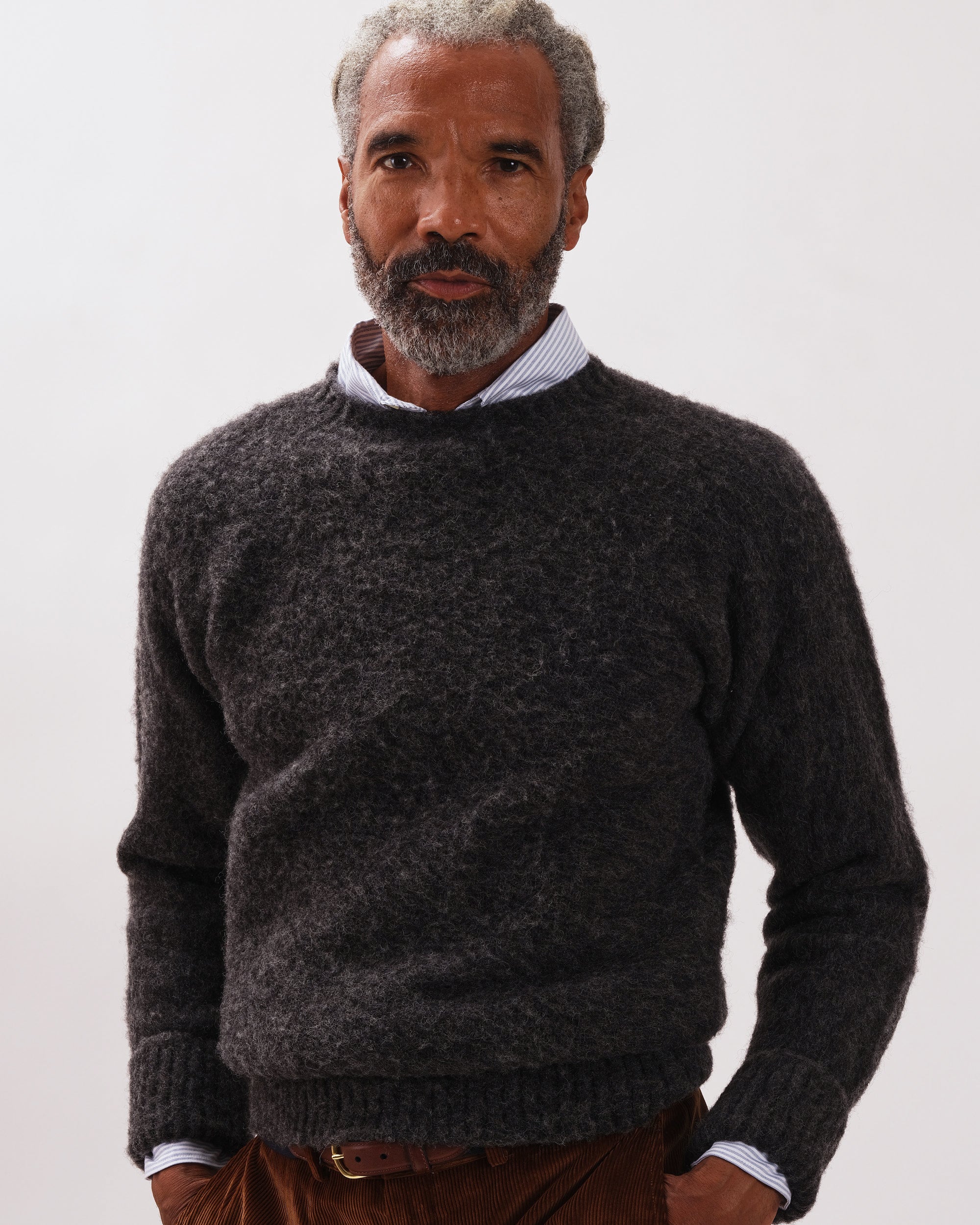 Shaggy Dog Sweater Grey - Classic Fit | Men's Sweaters - J. Press