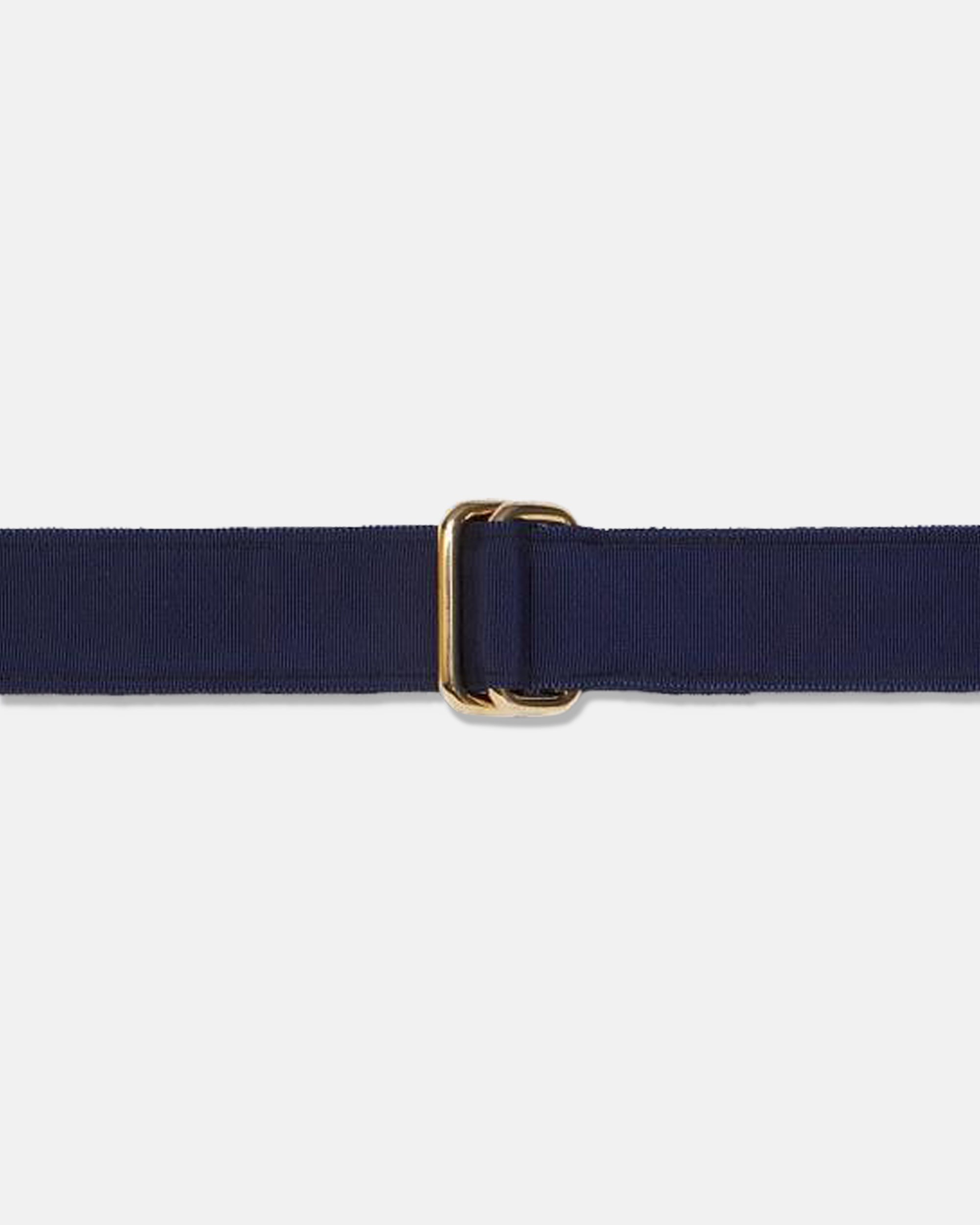 Made-in-USA Solid Navy Grosgrain Ribbon Belt