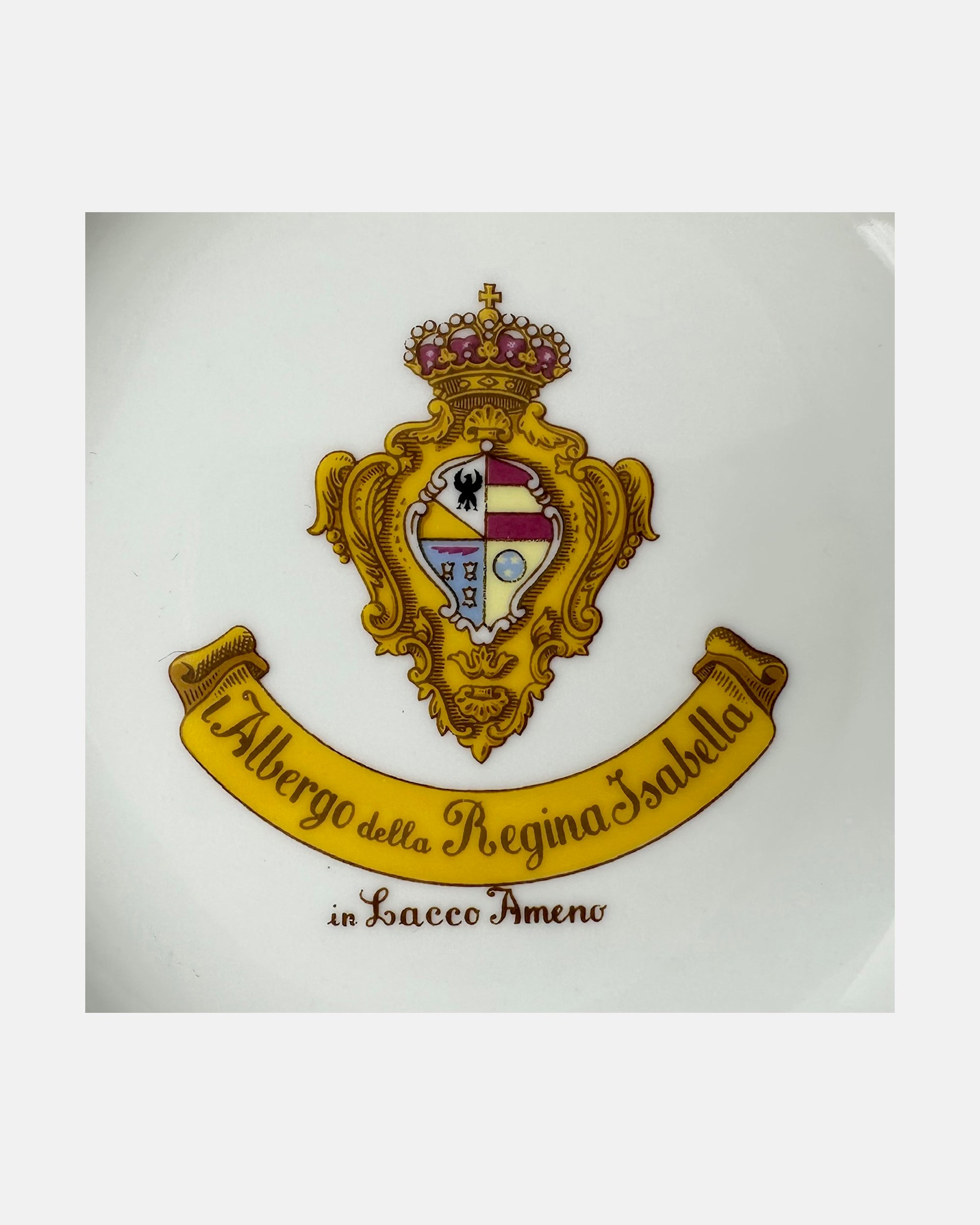 Vintage Regina Isabella Hotel Ischia Porcelain Ashtray Lacco Ameno, Italy