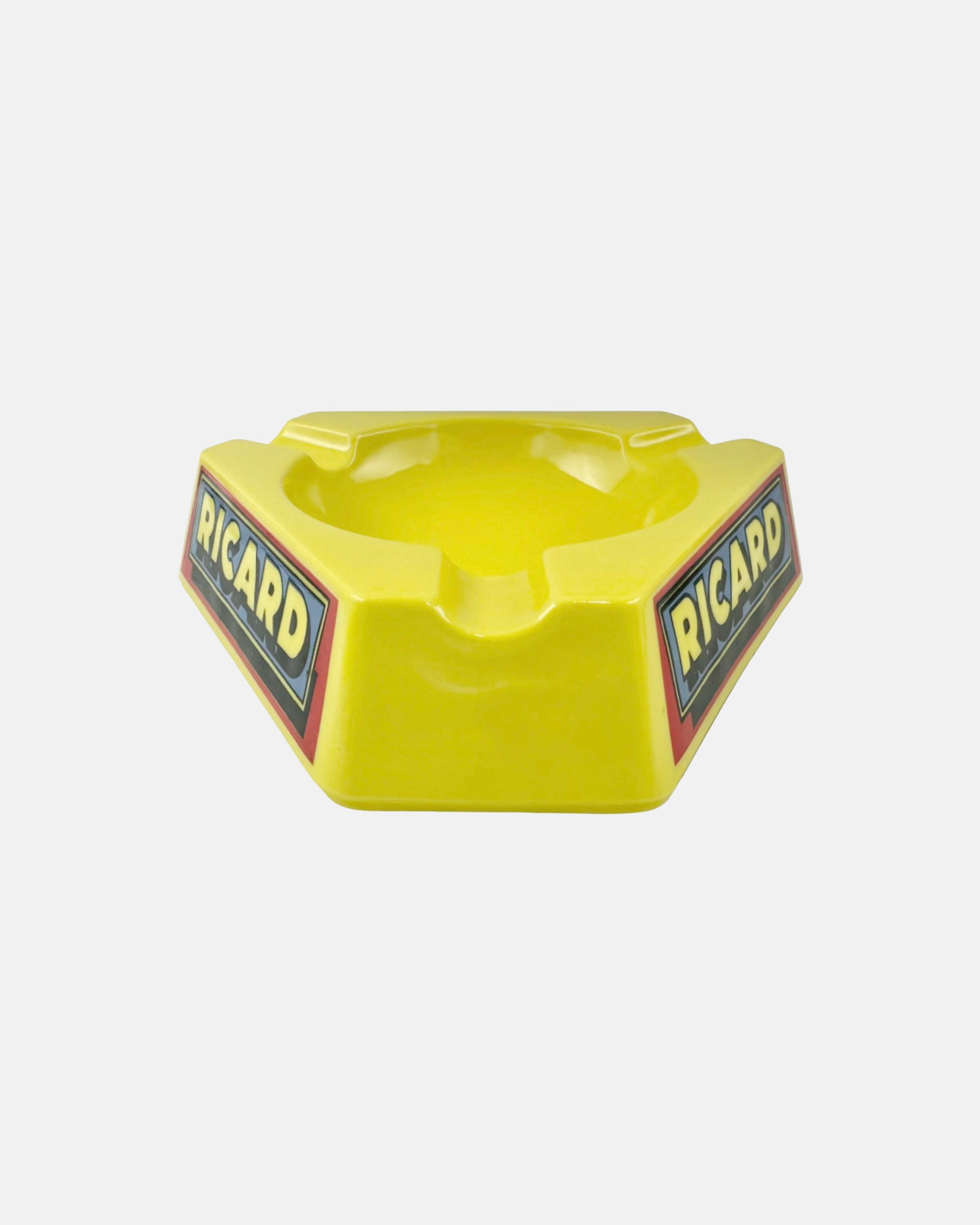 Vintage Ricard Liqueur Yellow Ceramic Ashtray