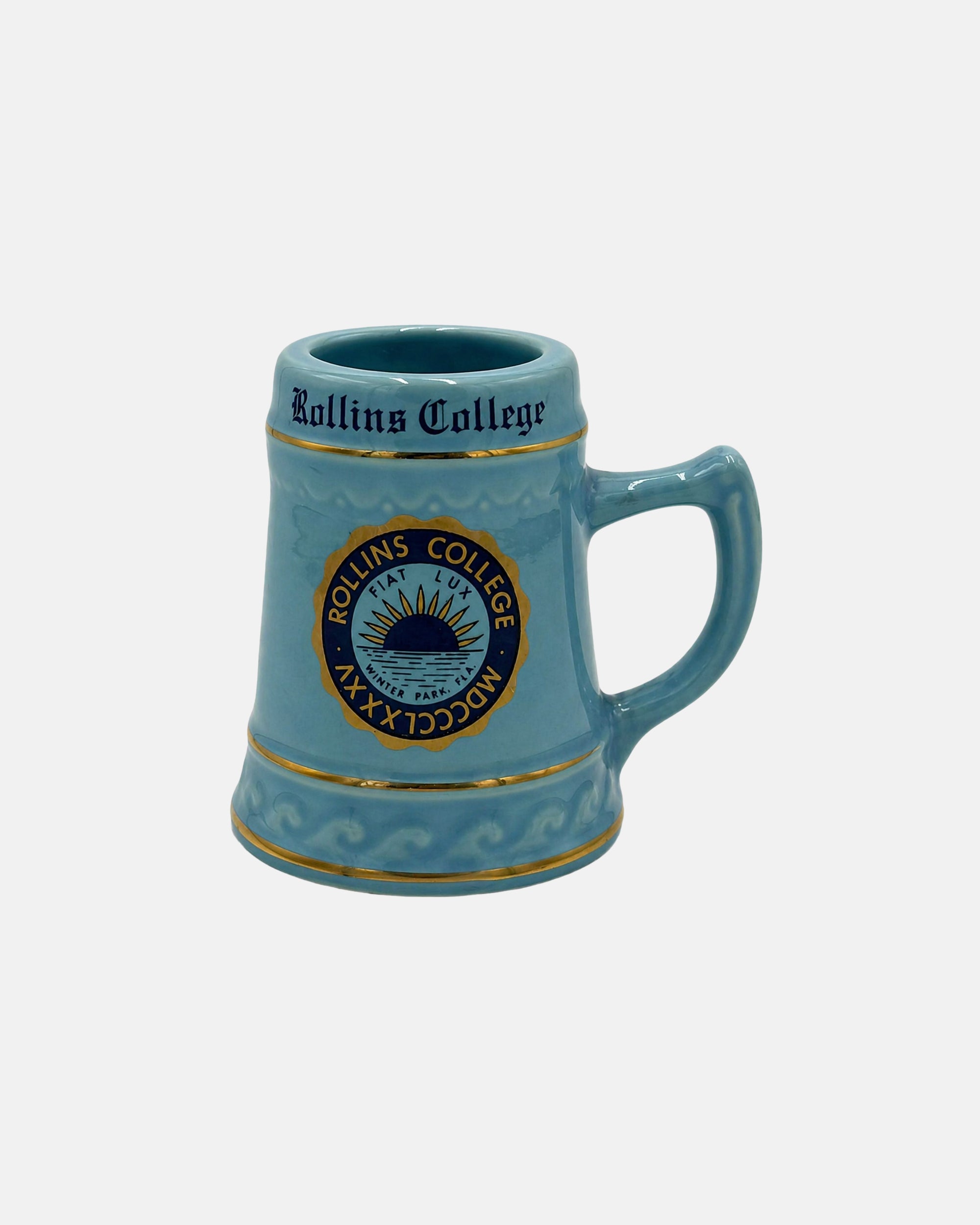 Vintage Rollins College Florida Miniature Ceramic Shot Glass Mug