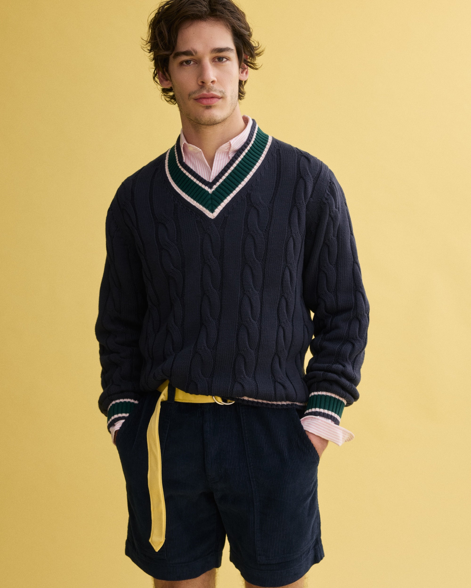 J. Press x Alex Mill Navy Cotton Cricket Sweater | J. Press