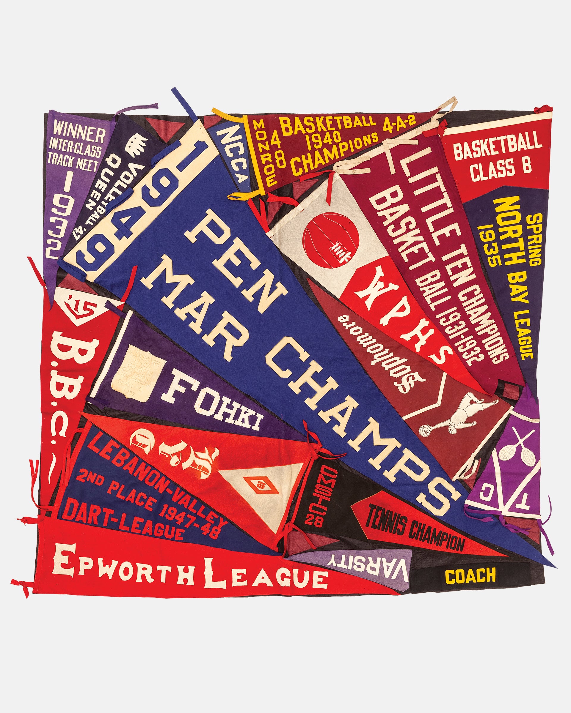Vintage Pennant Quilt - Sports #2