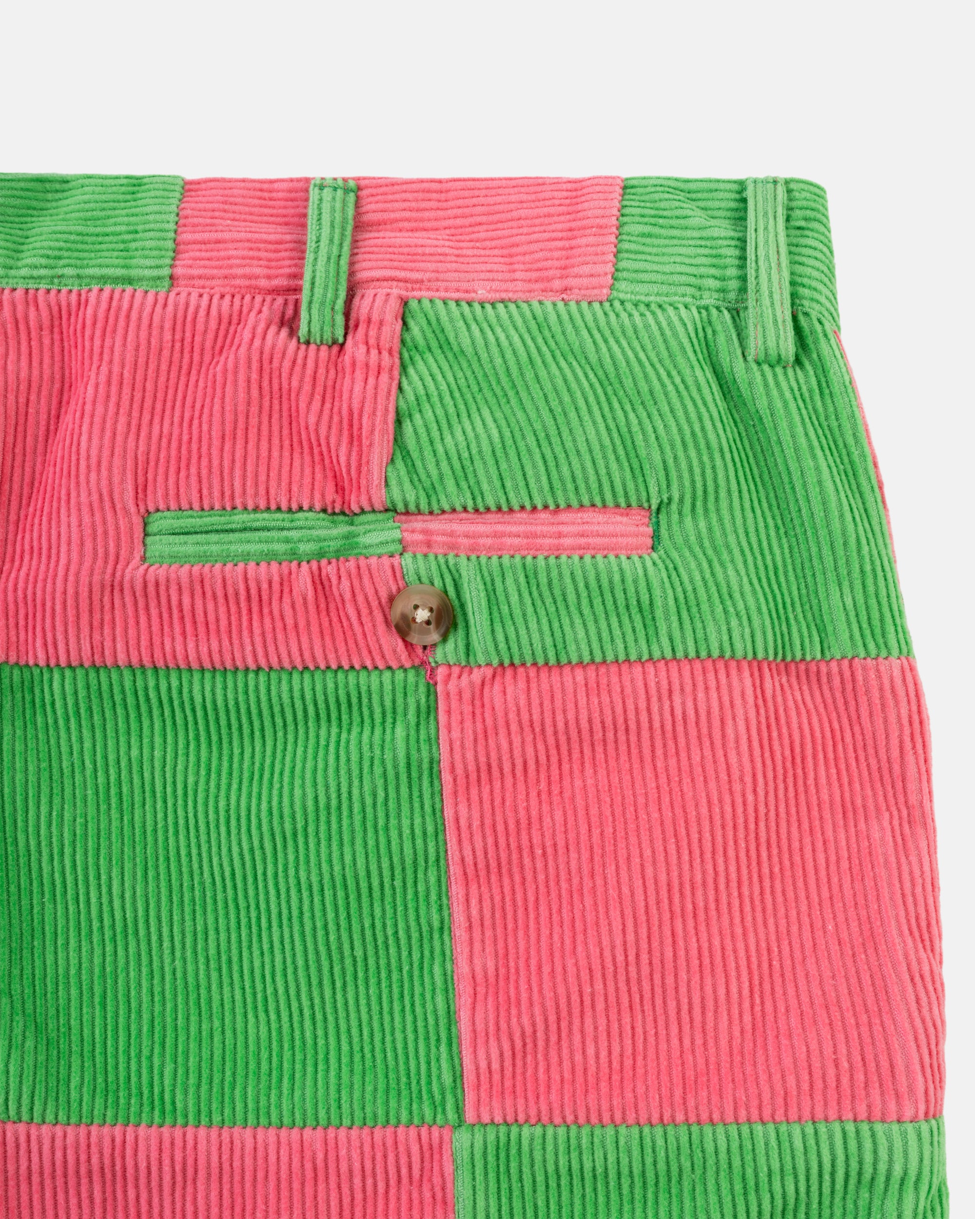 Pink & Green Patchwork Corduroy Pant