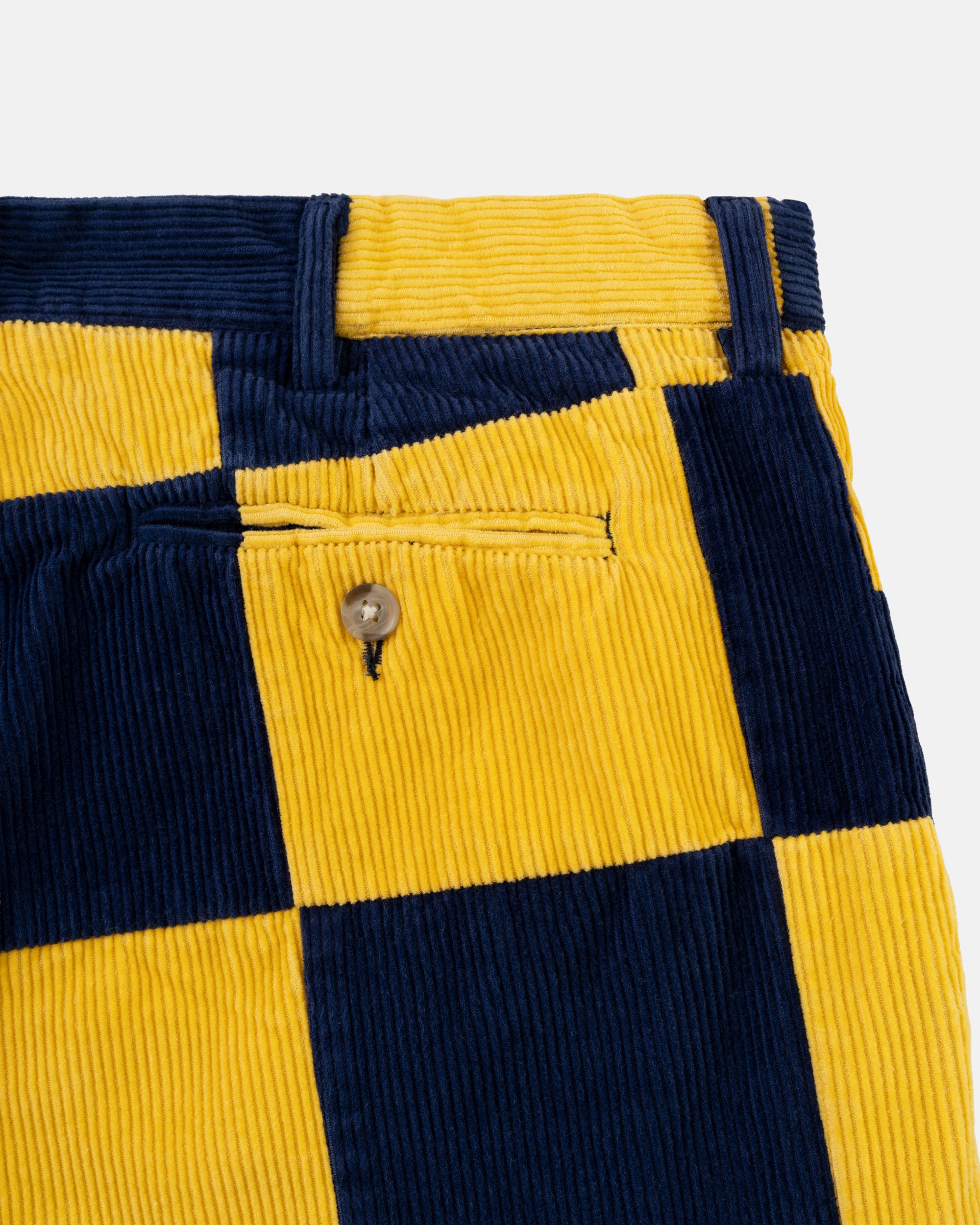 Navy & Yellow Patchwork Corduroy Pant