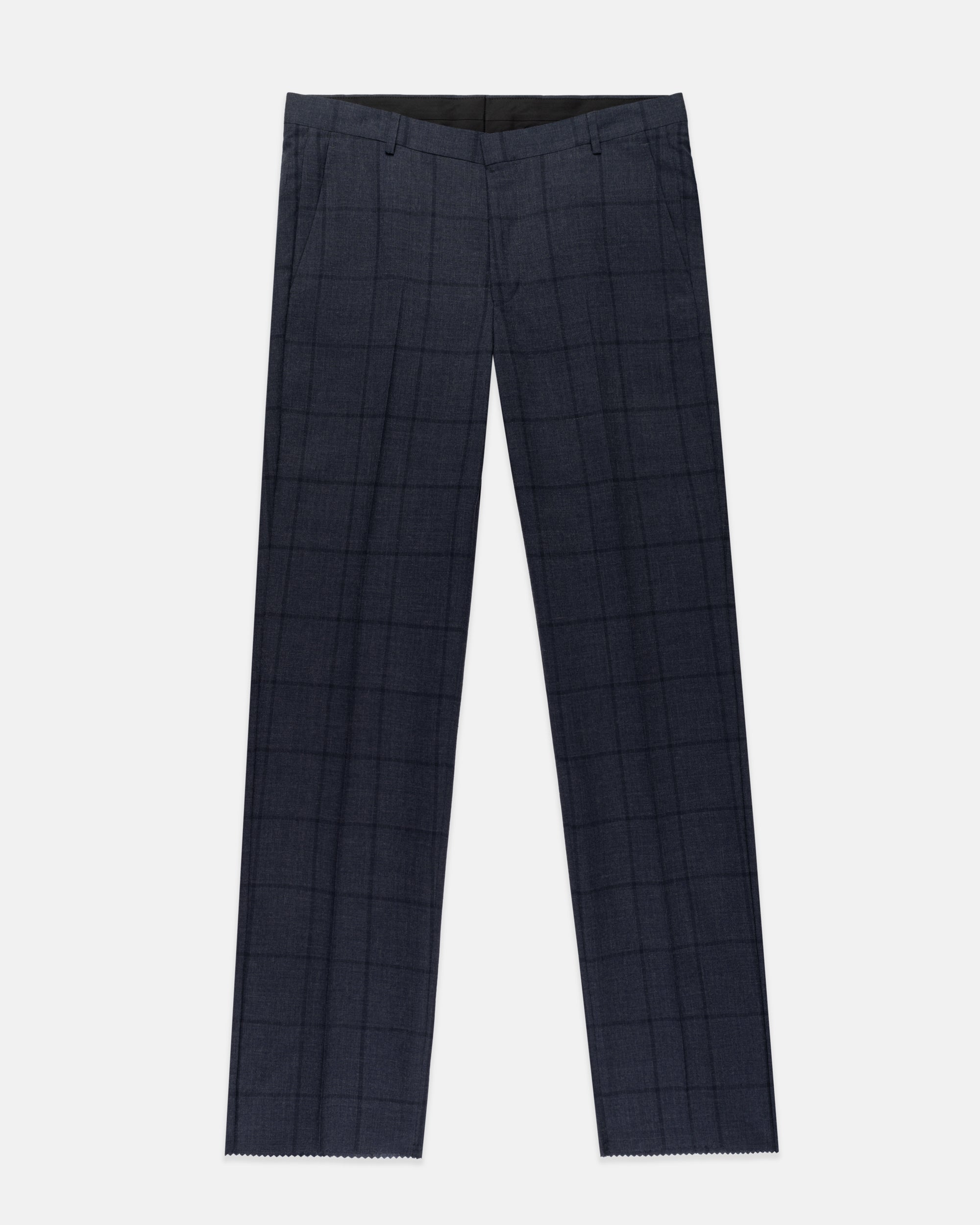 Made-in-USA Fox Brothers Char Blue Windowpane Suit