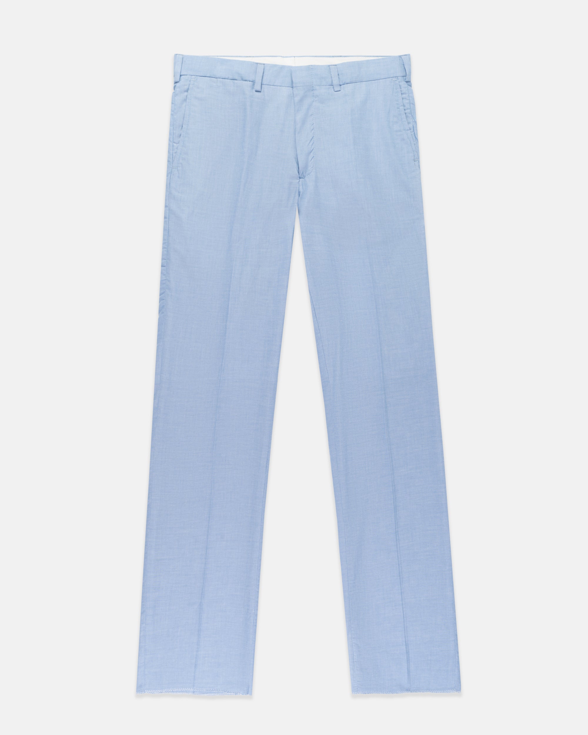 Made-in-USA Blue Cotton Chambray Trouser