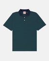 Navy & Green Cotton Jersey Stripe Polo - Classic Fit