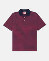 Navy & Red Cotton Jersey Stripe Polo - Classic Fit