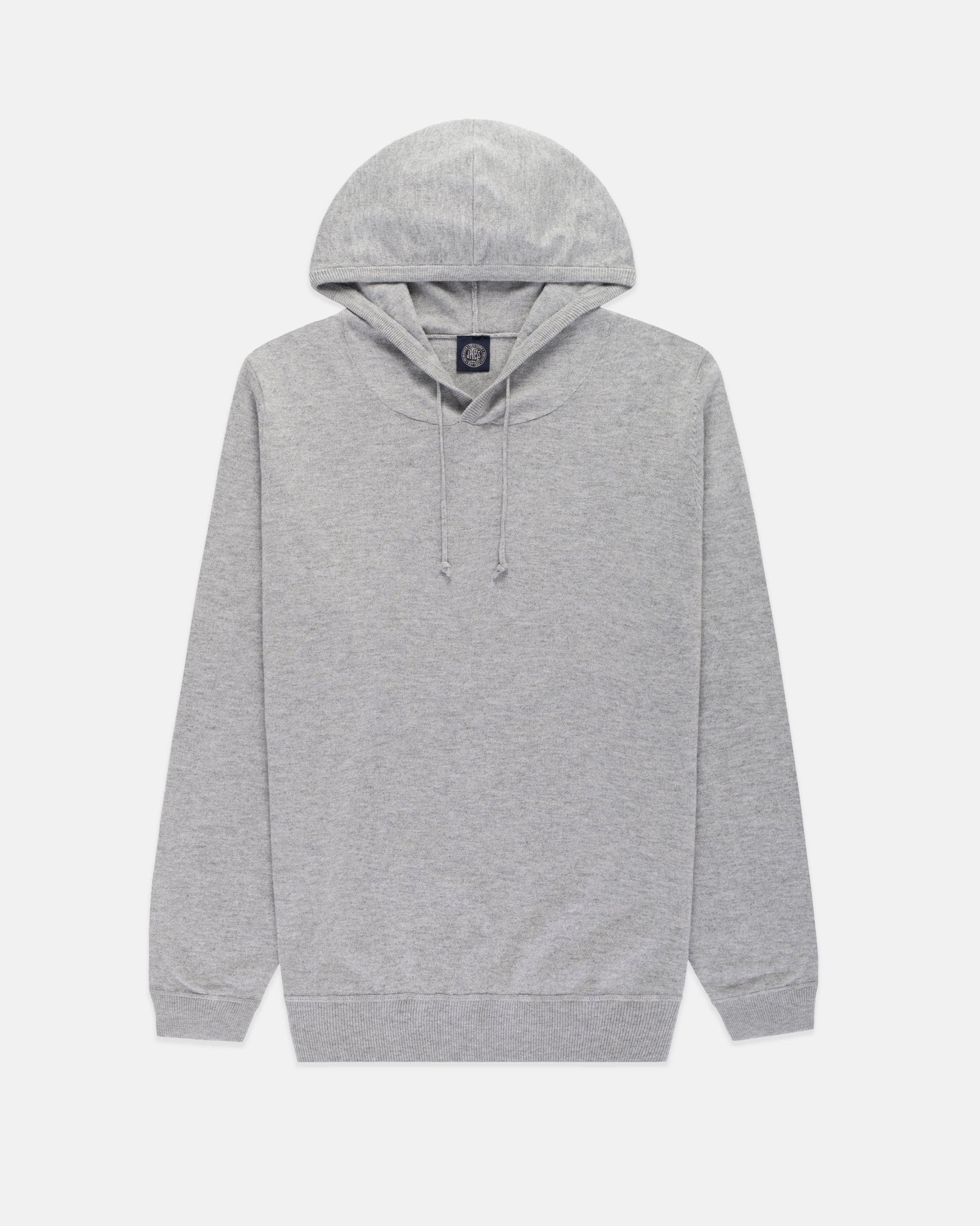 Light Grey Cotton-Wool Hoodie - Trim Fit