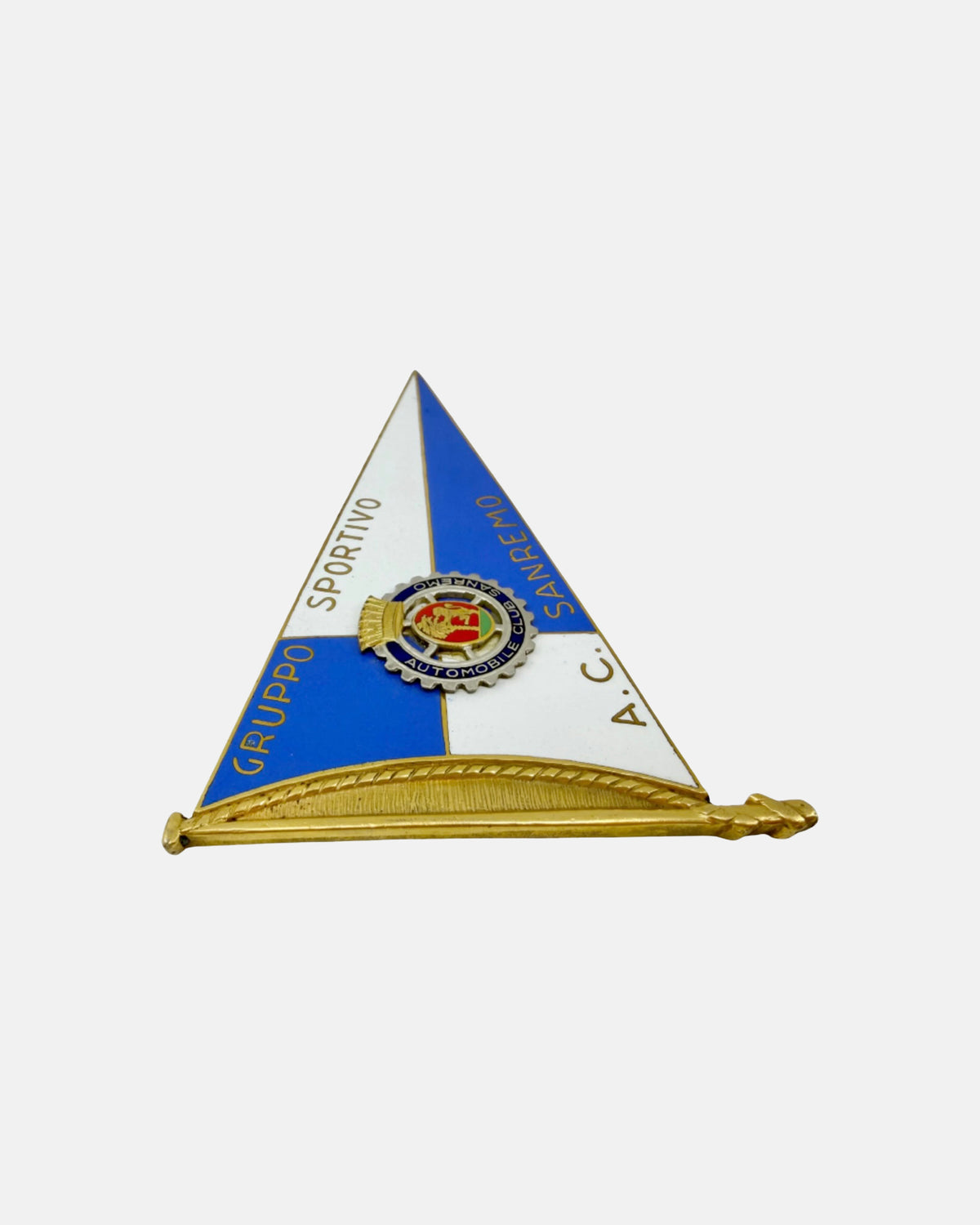 Vintage Gruppo Sportivo A.C. San Remo Automobile Club Italy Enamel Car Badge