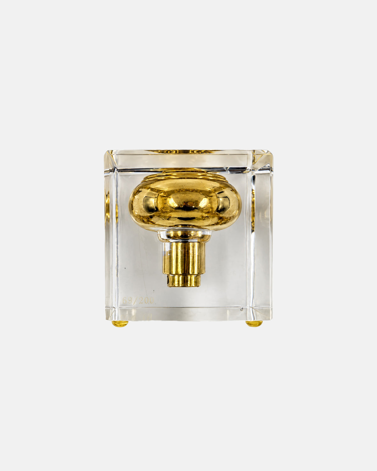 Vintage St. Regis Hotel New York City Brass Door Knob Display in Lucite