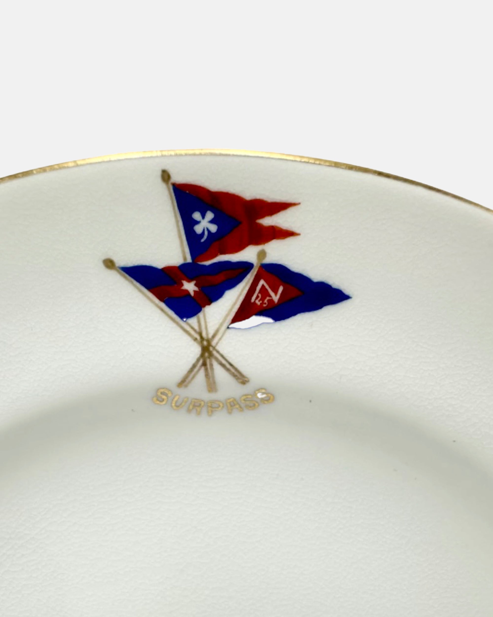 Vintage Surpass New York Yacht Club Nautical Burgee Plate 7.75"D