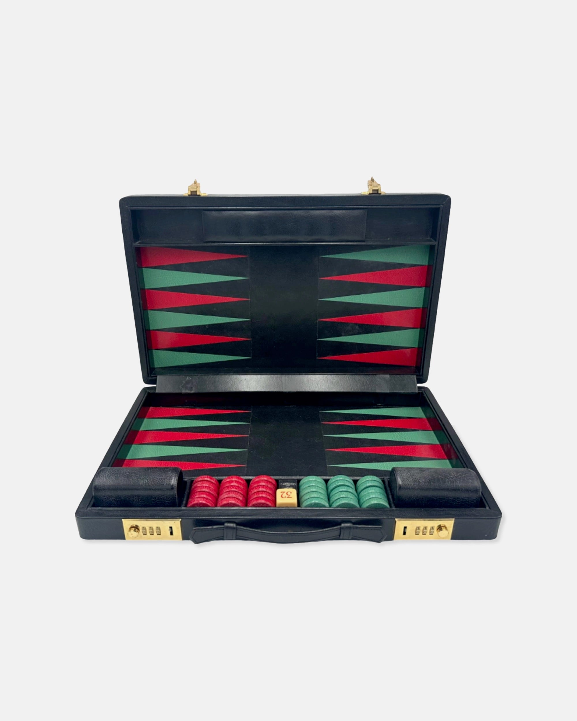 Vintage T. Anthony New York Leather Backgammon Set