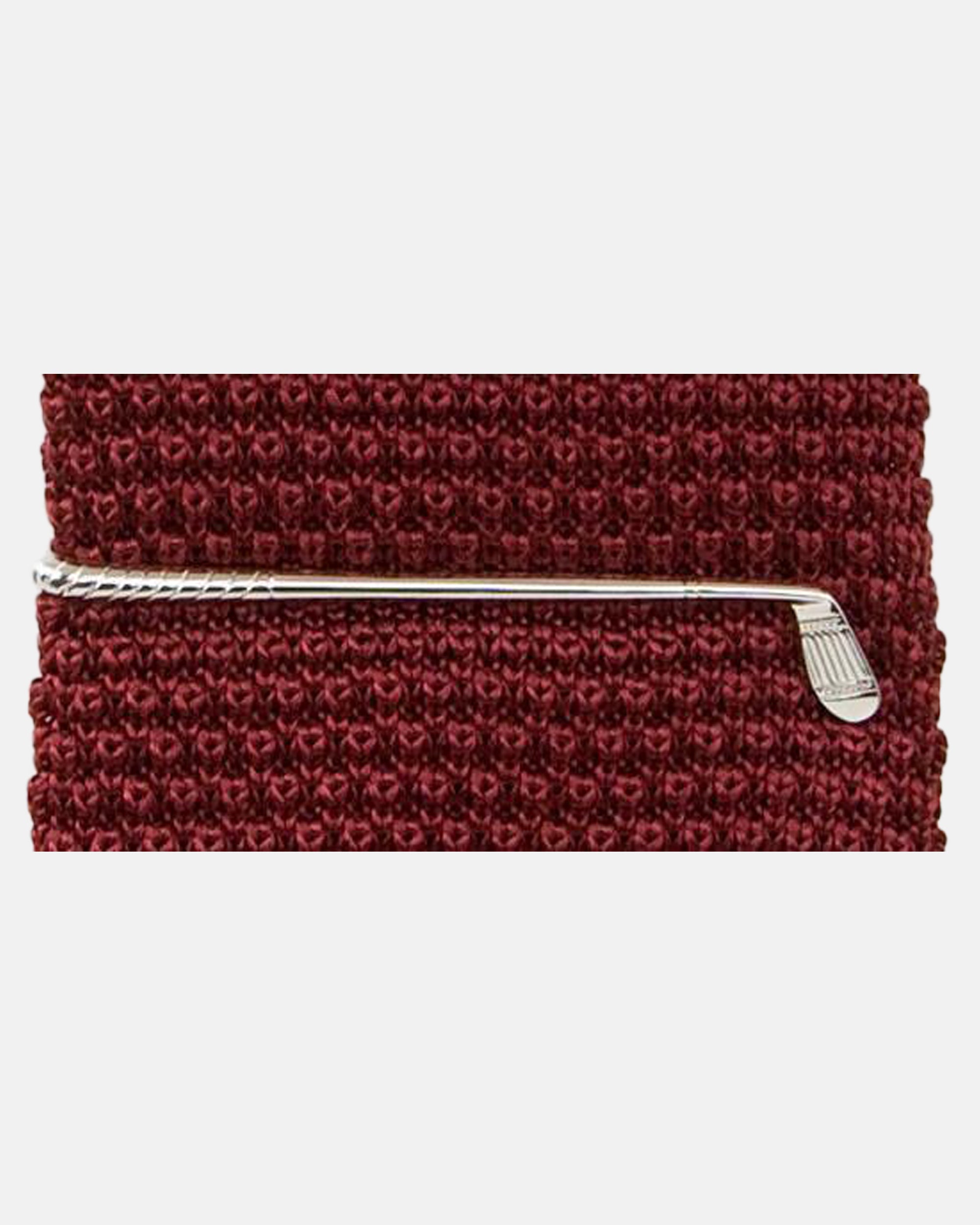 Polished Silver Plate Golf Club Tie Bar
