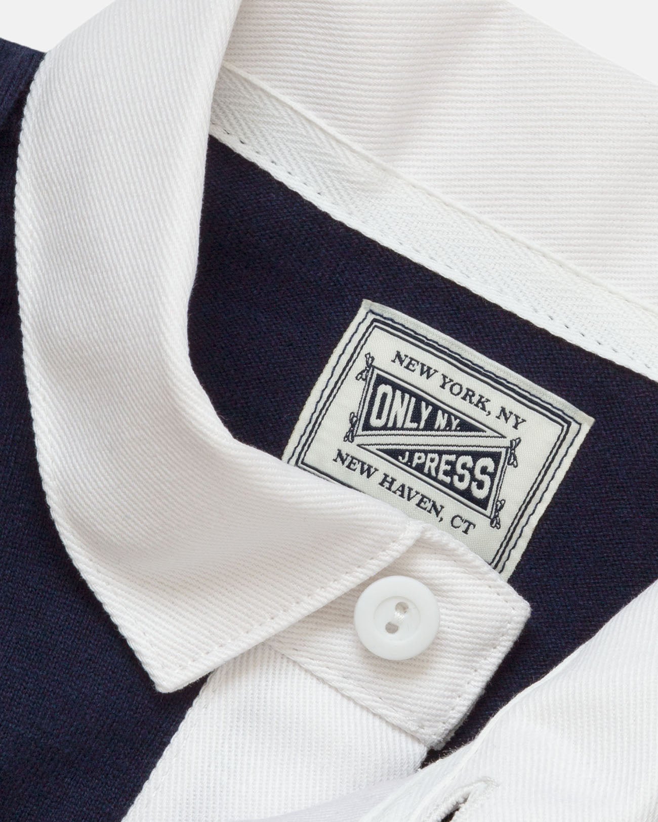 Made-in-USA J. Press x Only NY Navy & Orange Chest Stripe Rugby
