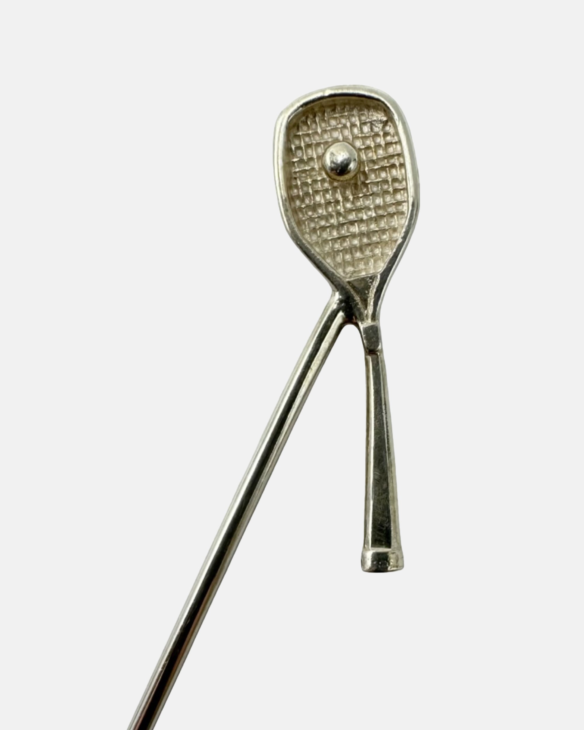 Vintage Set 8 Sterling Silver Tennis Racket Cocktail Picks