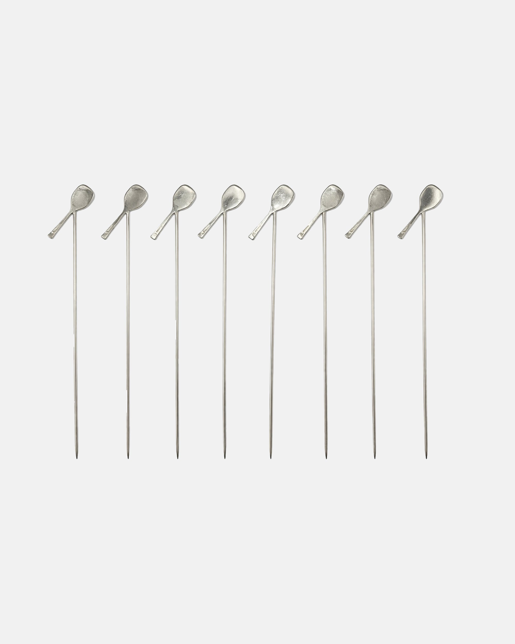 Vintage Set 8 Sterling Silver Tennis Racket Cocktail Picks