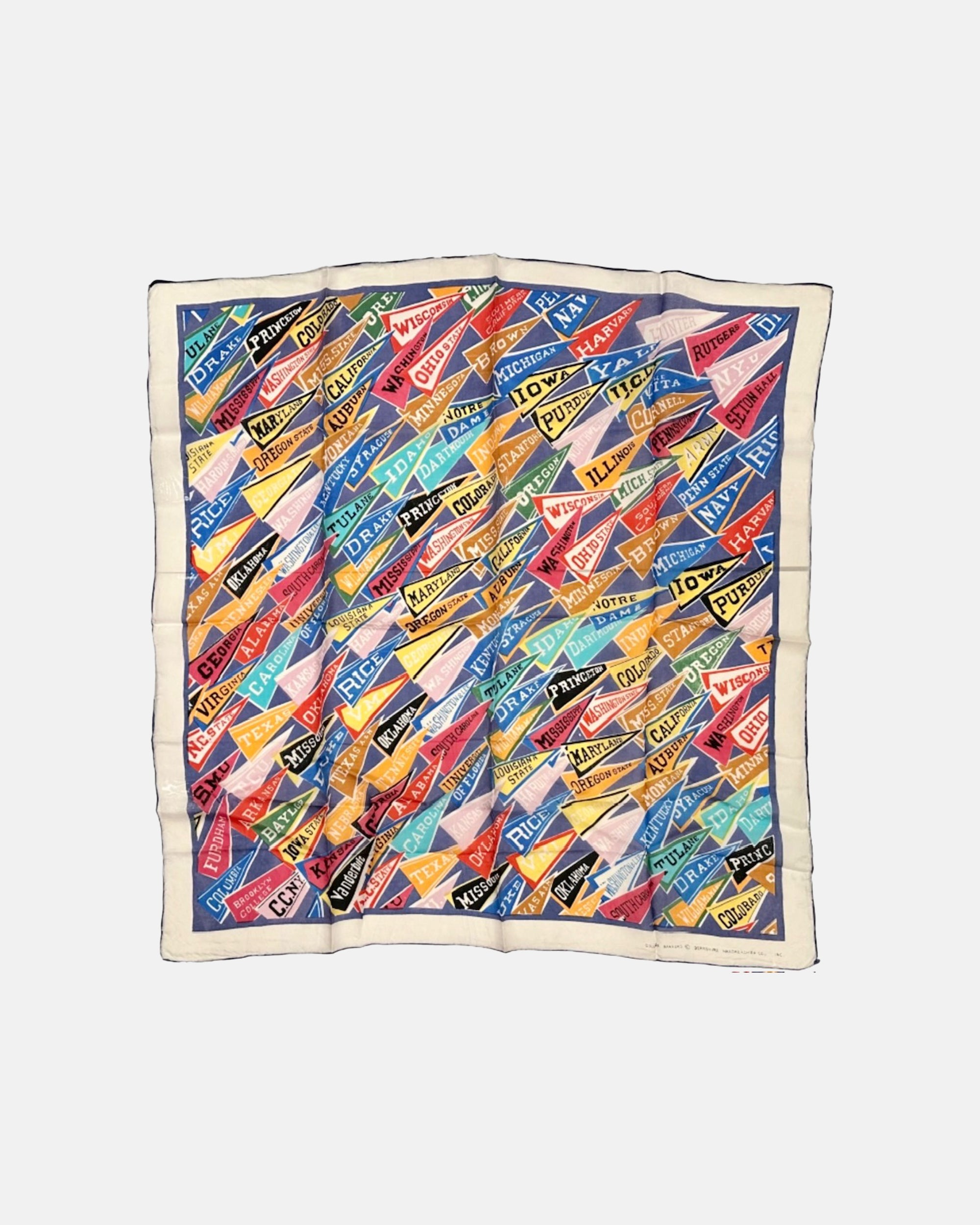 Vintage College University Banners Scarf by Berkshire Handkerchief Co.