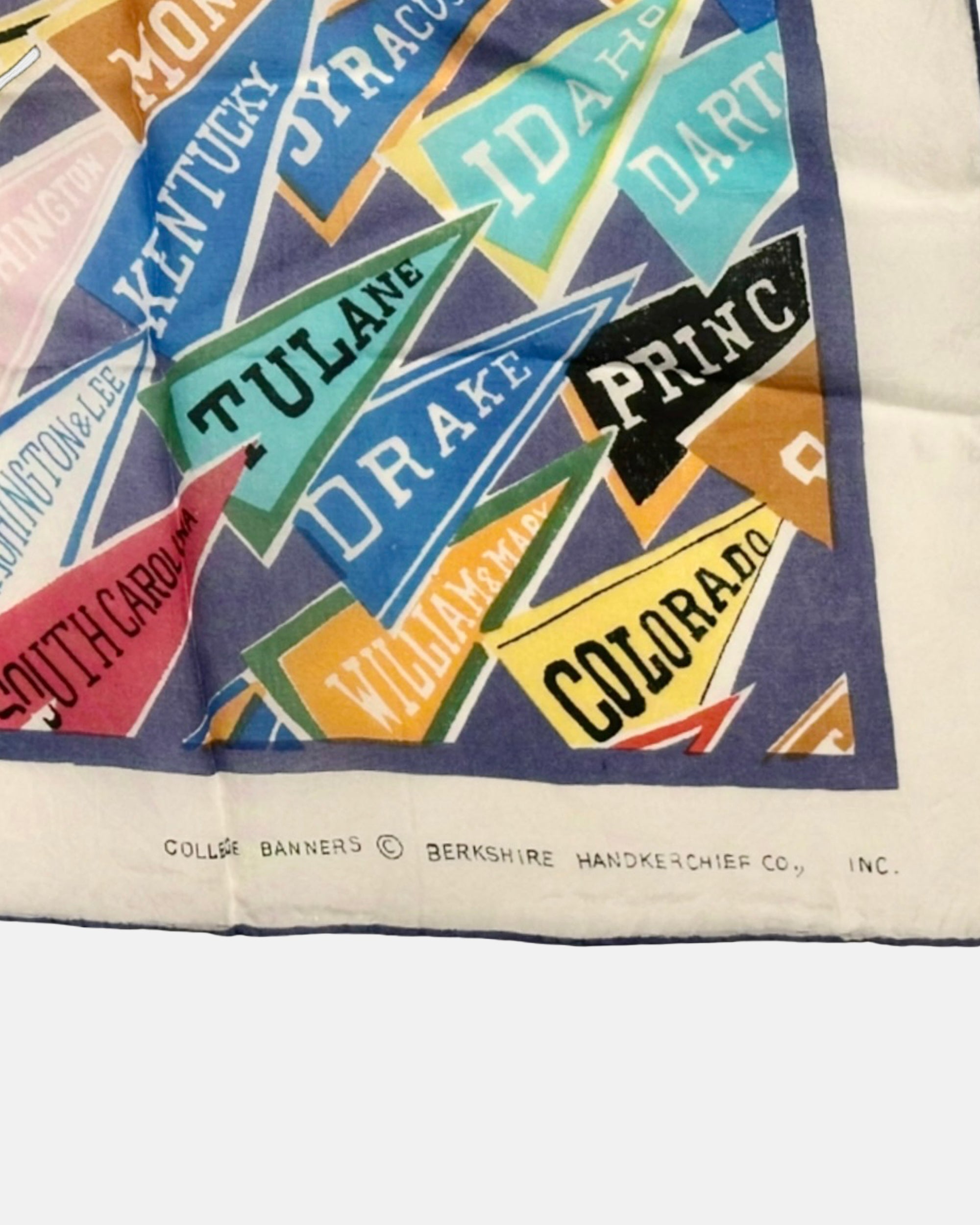 Vintage College University Banners Scarf by Berkshire Handkerchief Co.