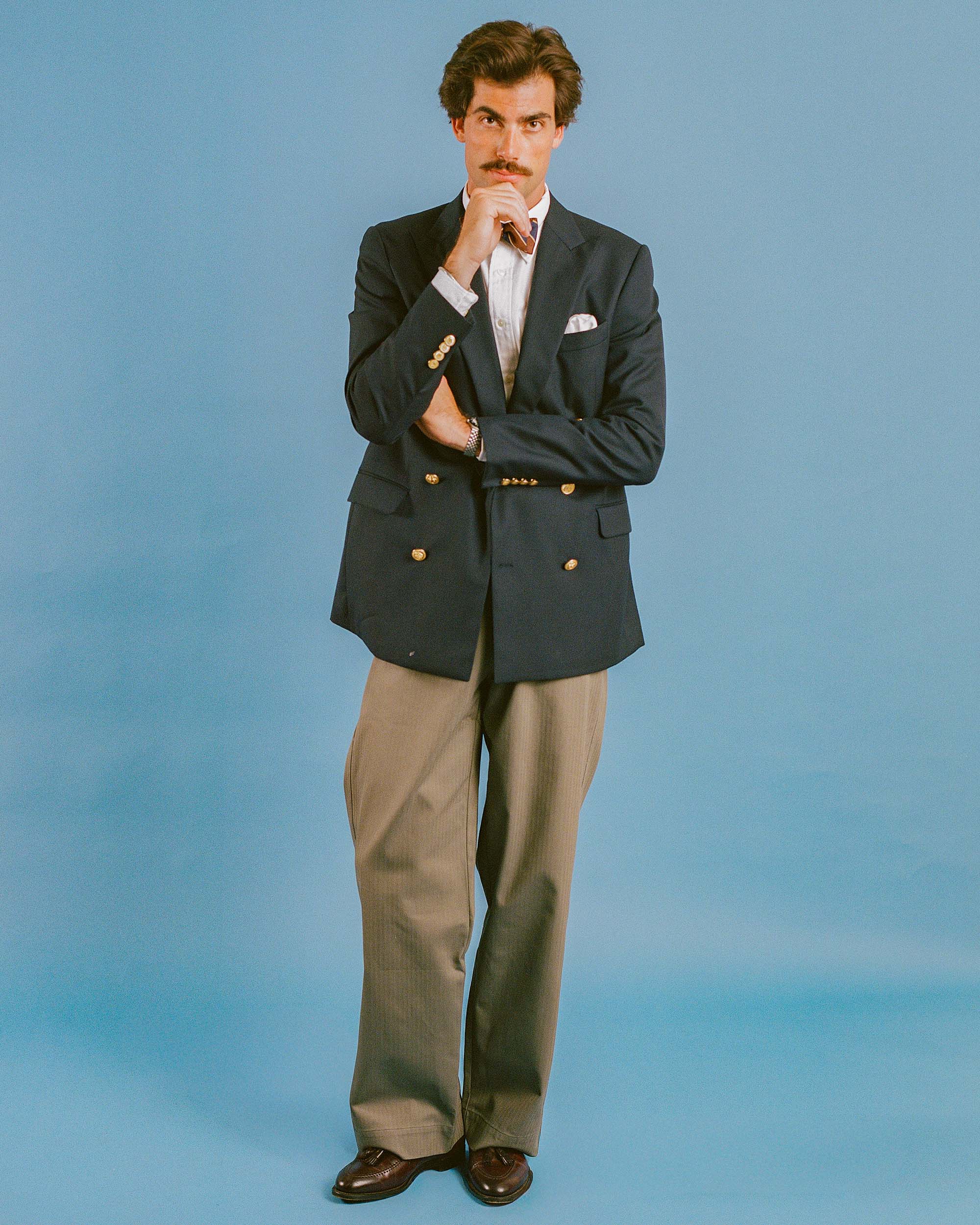 Vito's Foliage Green Herringbone High n' Wide Pant
