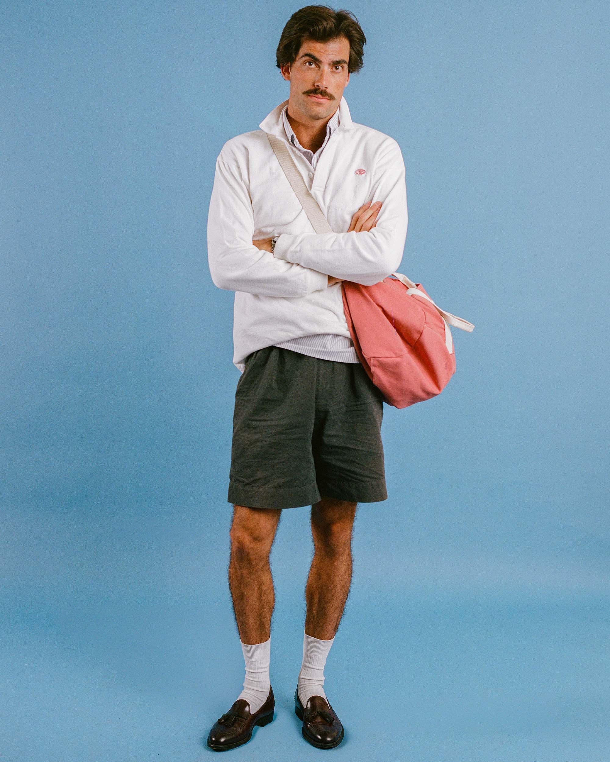 Vito's Stone Cotton/Linen Pleated Short