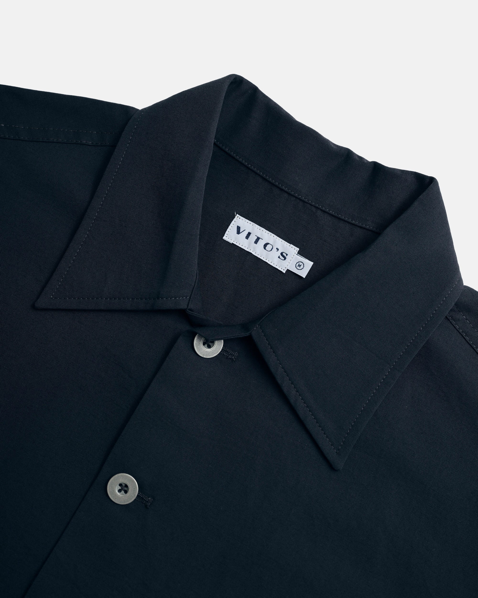 Vito's Charcoal Navy Cotton/Linen Short Jacket
