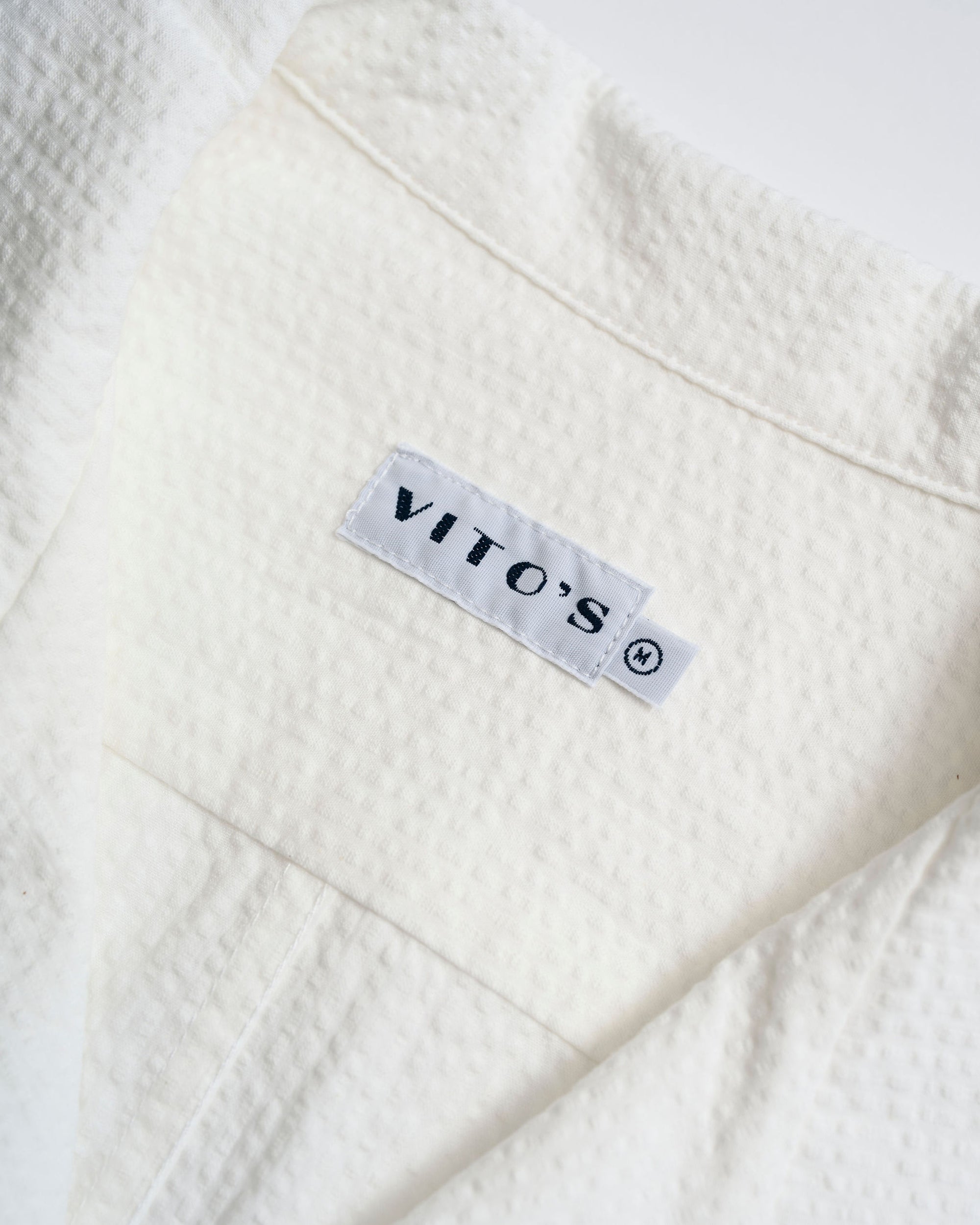 Vito's White Seersucker Sport Shirt
