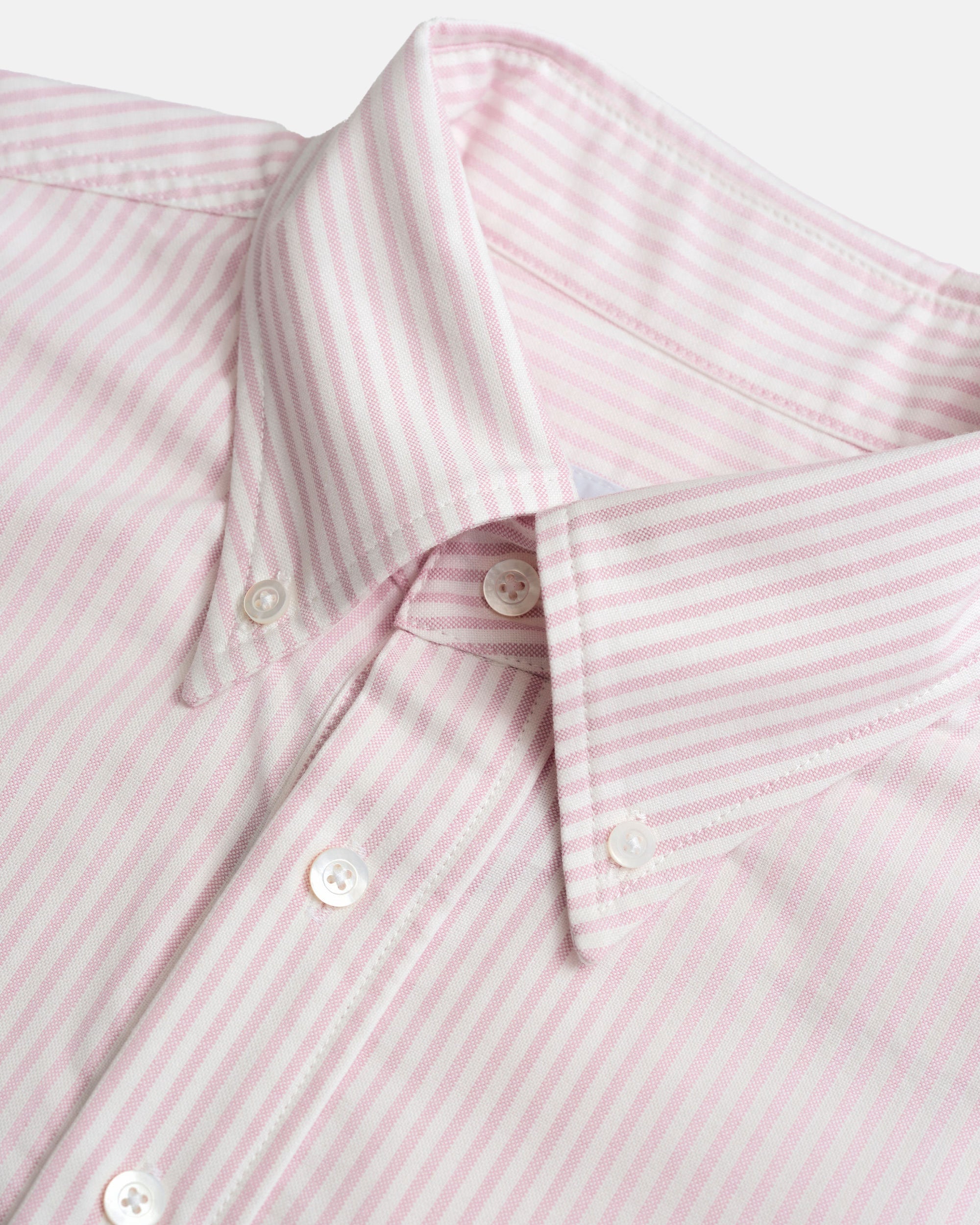Vito's Pink & White Stripe Popover Oxford Shirt