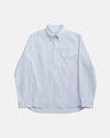 Vito's Blue & White Stripe Popover Oxford Shirt