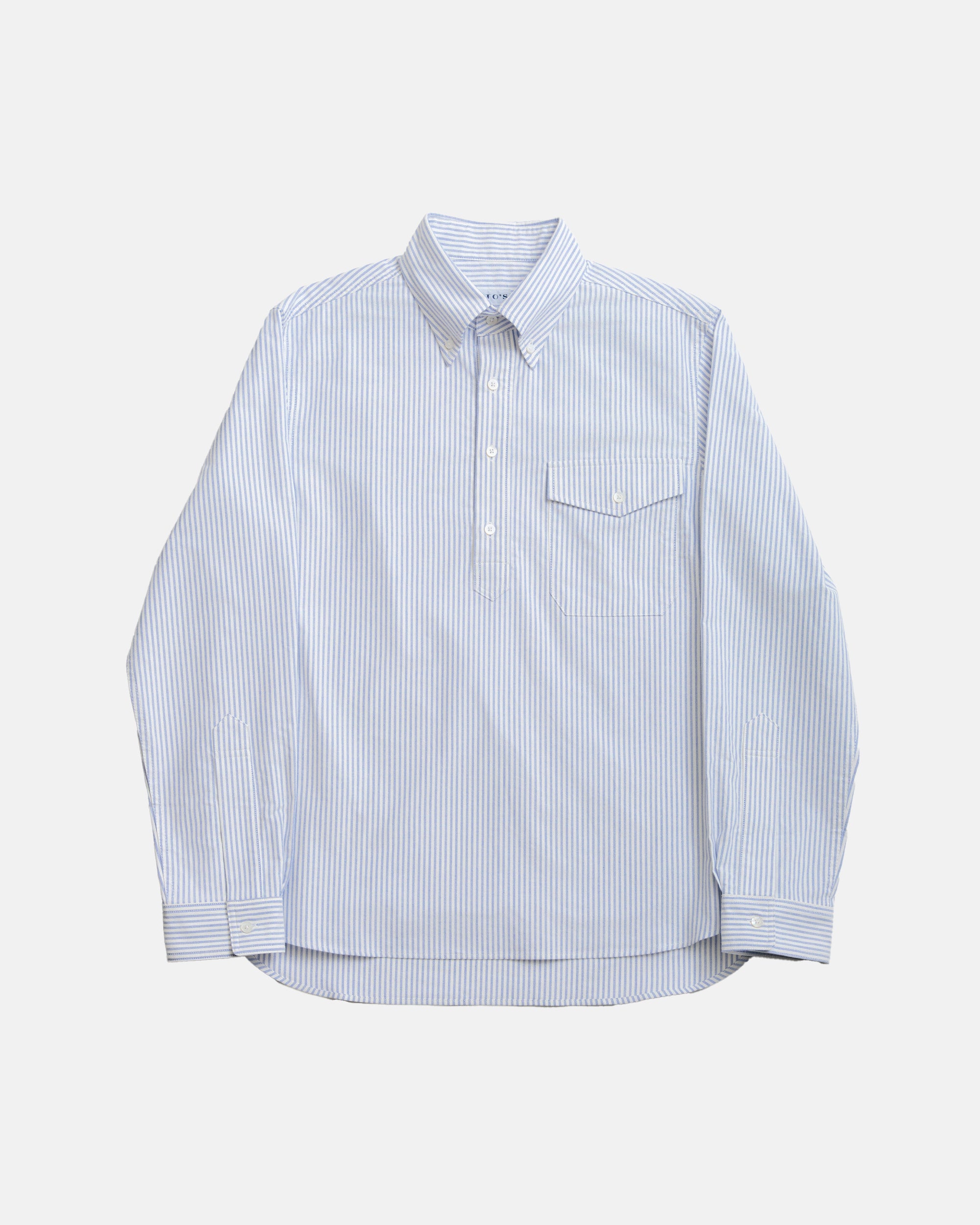 Vito's Blue & White Stripe Popover Oxford Shirt