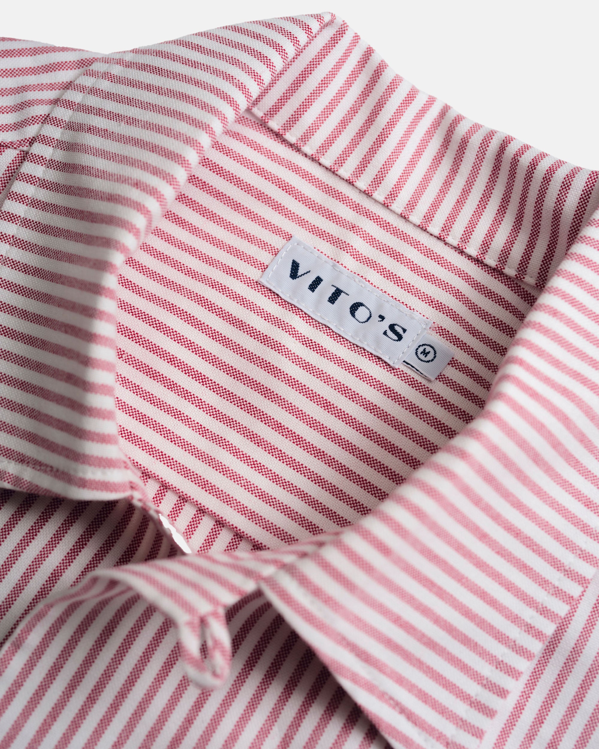 Vito's Red & White Stripe Short Sleeve Sport Shirt