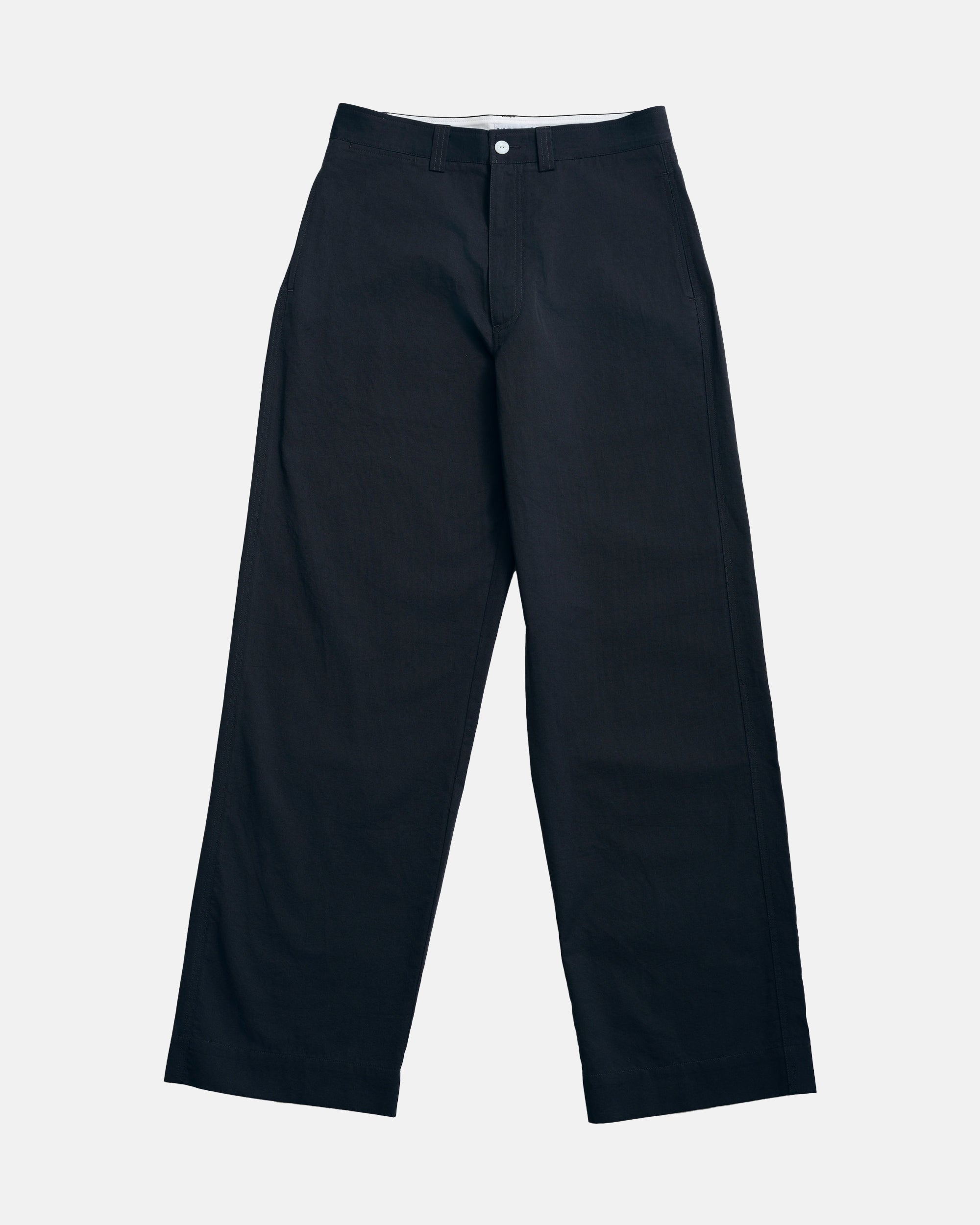 Vito's Charcoal Navy Cotton/Linen High n' Wide Pant