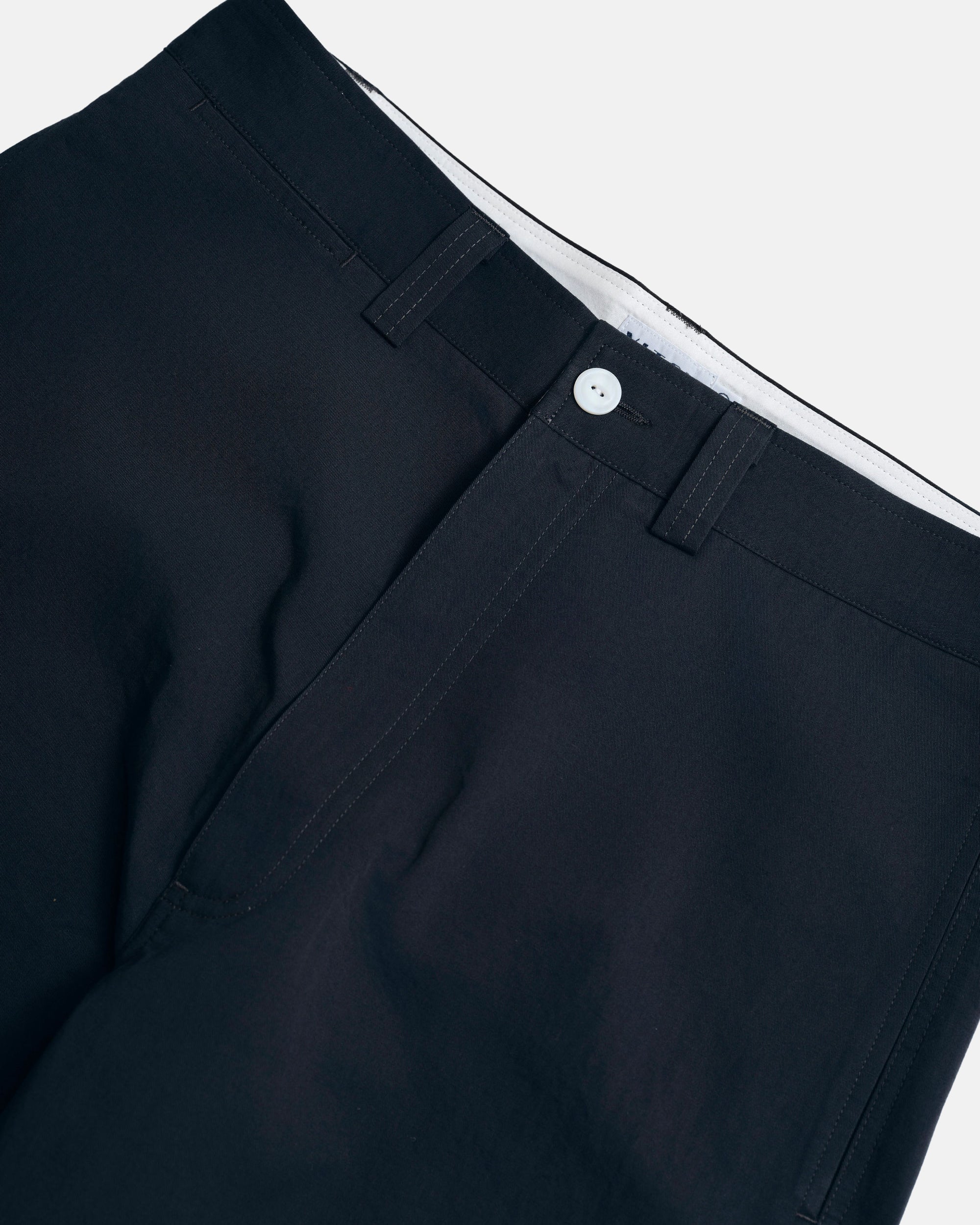 Vito's Charcoal Navy Cotton/Linen High n' Wide Pant