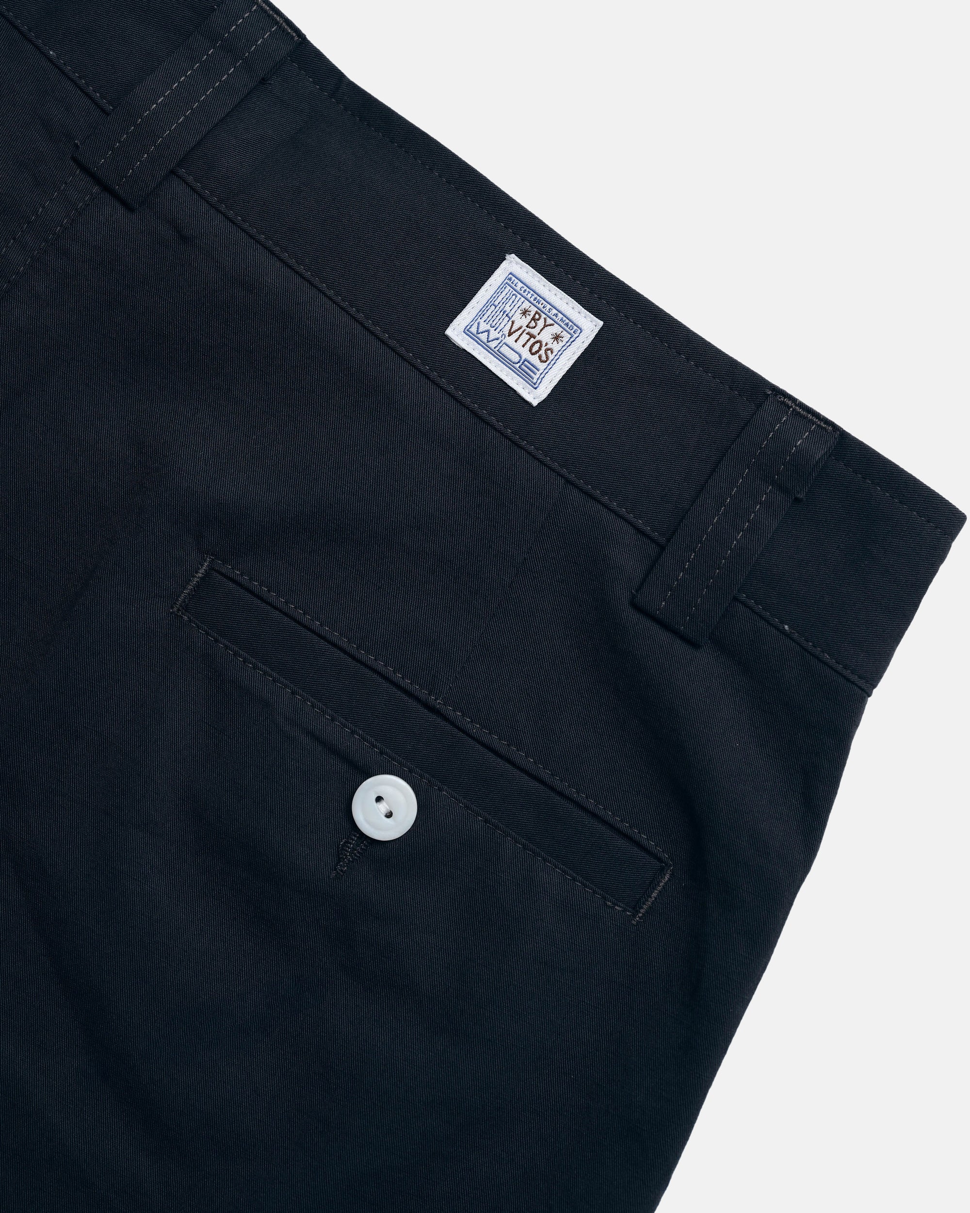Vito's Charcoal Navy Cotton/Linen High n' Wide Pant