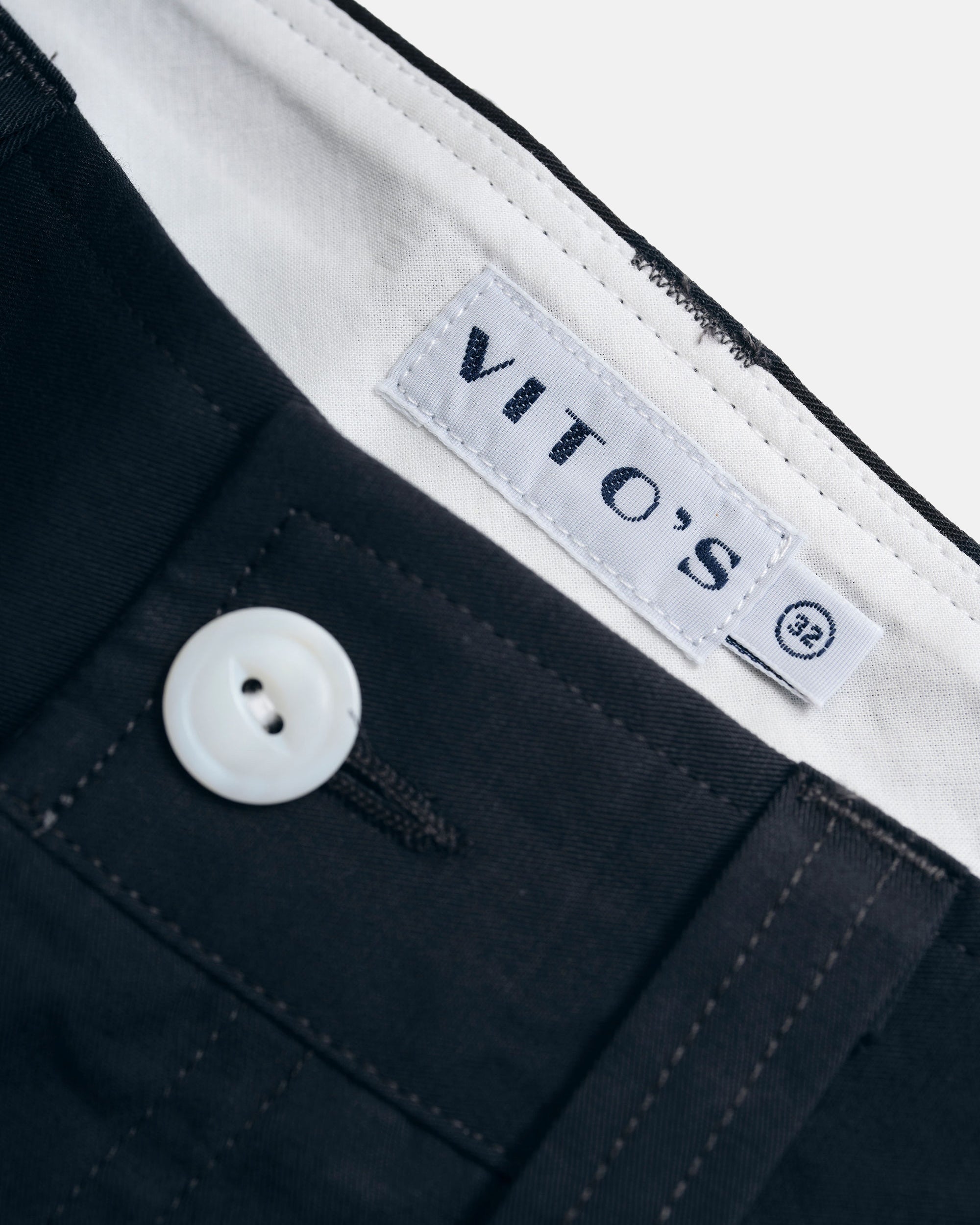 Vito's Charcoal Navy Cotton/Linen High n' Wide Pant