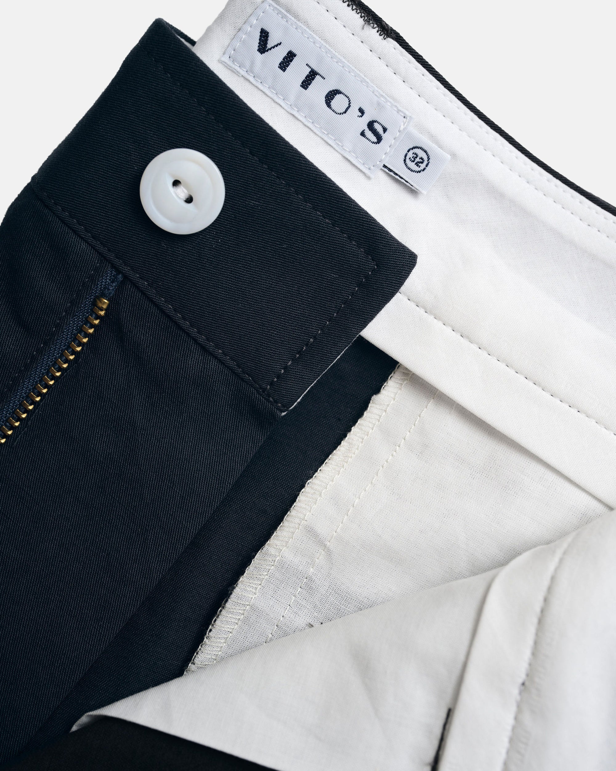 Vito's Charcoal Navy Cotton/Linen High n' Wide Pant