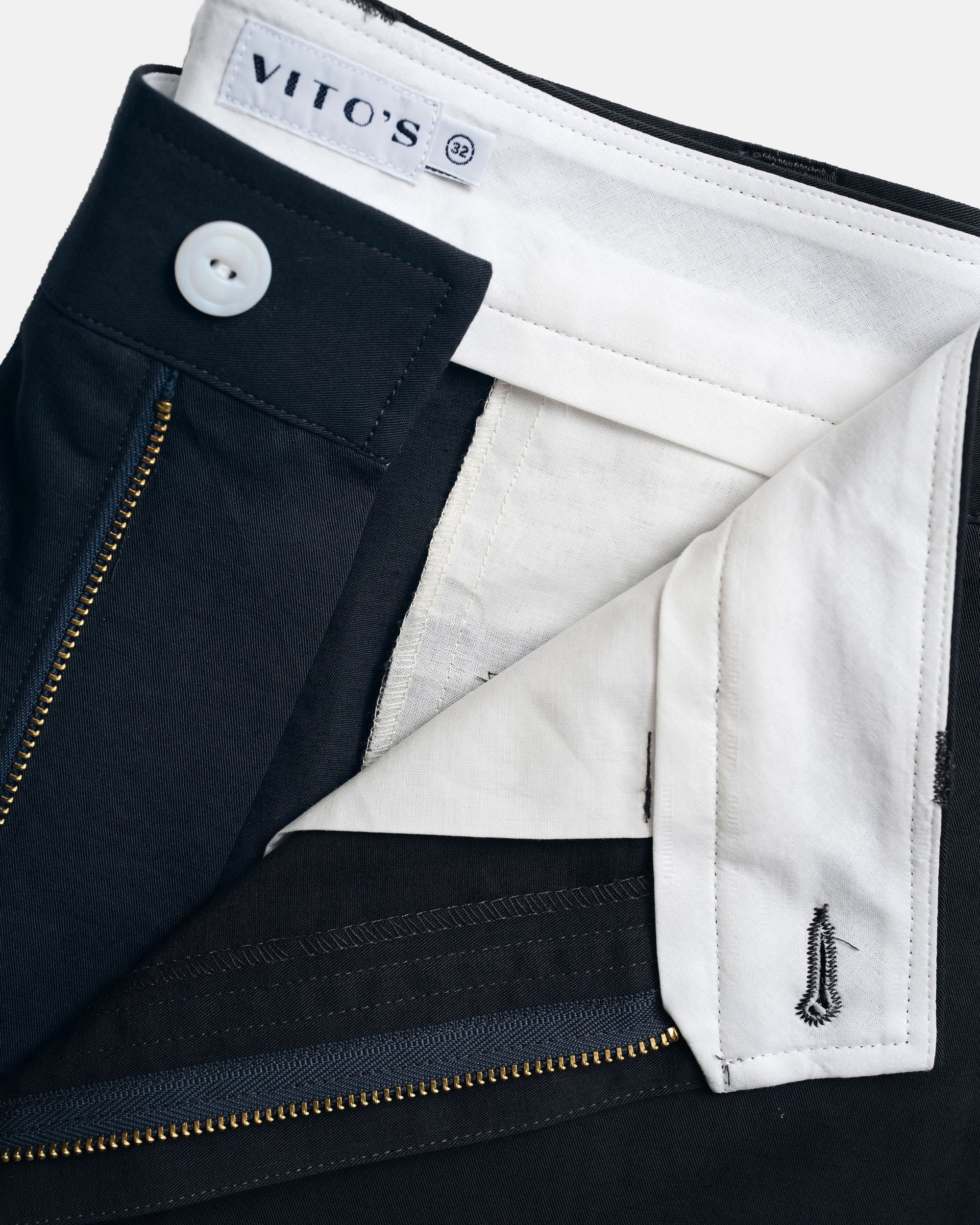 Vito's Charcoal Navy Cotton/Linen High n' Wide Pant