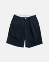 Vito's Charcoal Navy Cotton/Linen Pleated Short