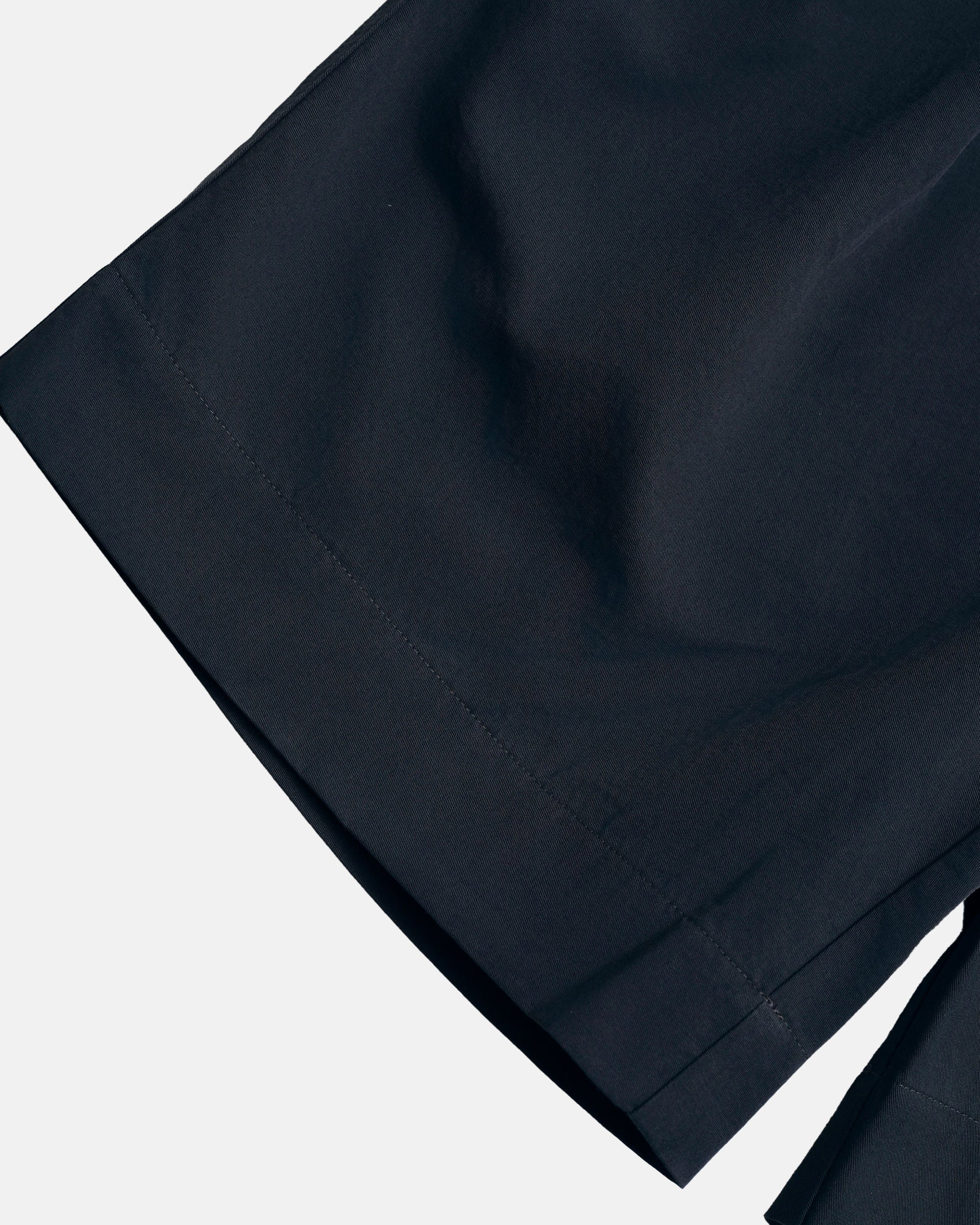 Vito's Charcoal Navy Cotton/Linen Pleated Short