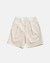 Vito's Stone Cotton/Linen Pleated Short
