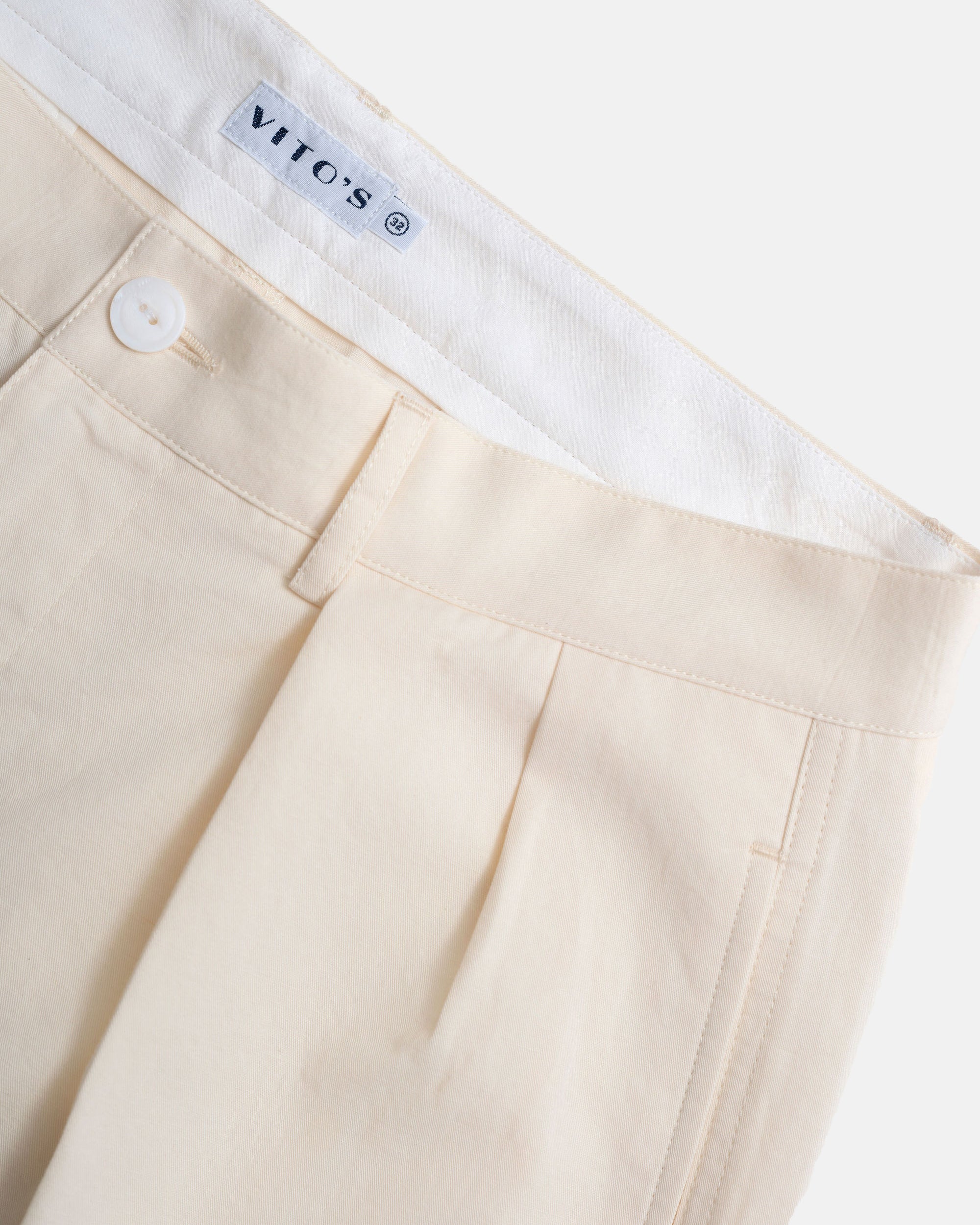 Vito's Stone Cotton/Linen Pleated Short