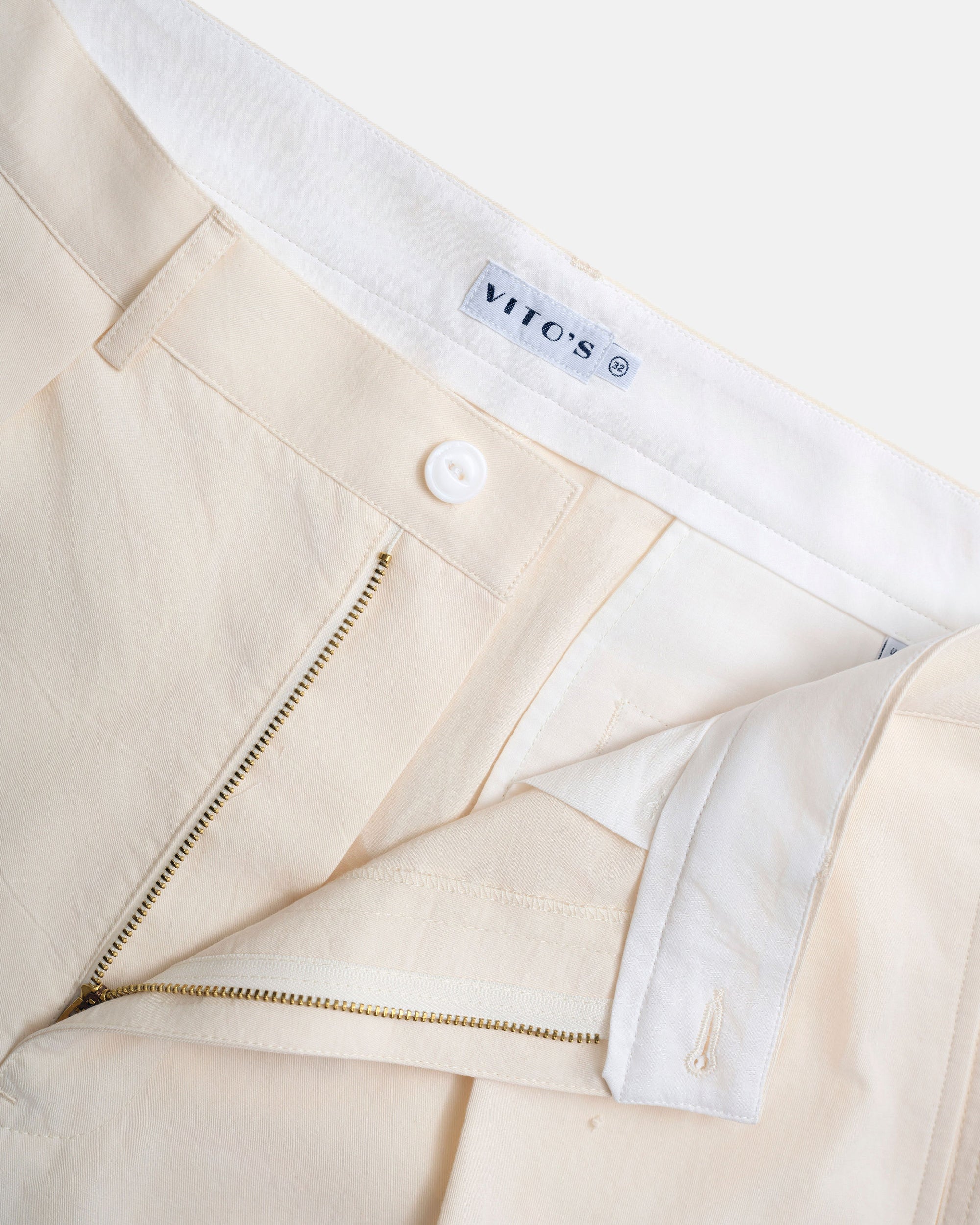 Vito's Stone Cotton/Linen Pleated Short