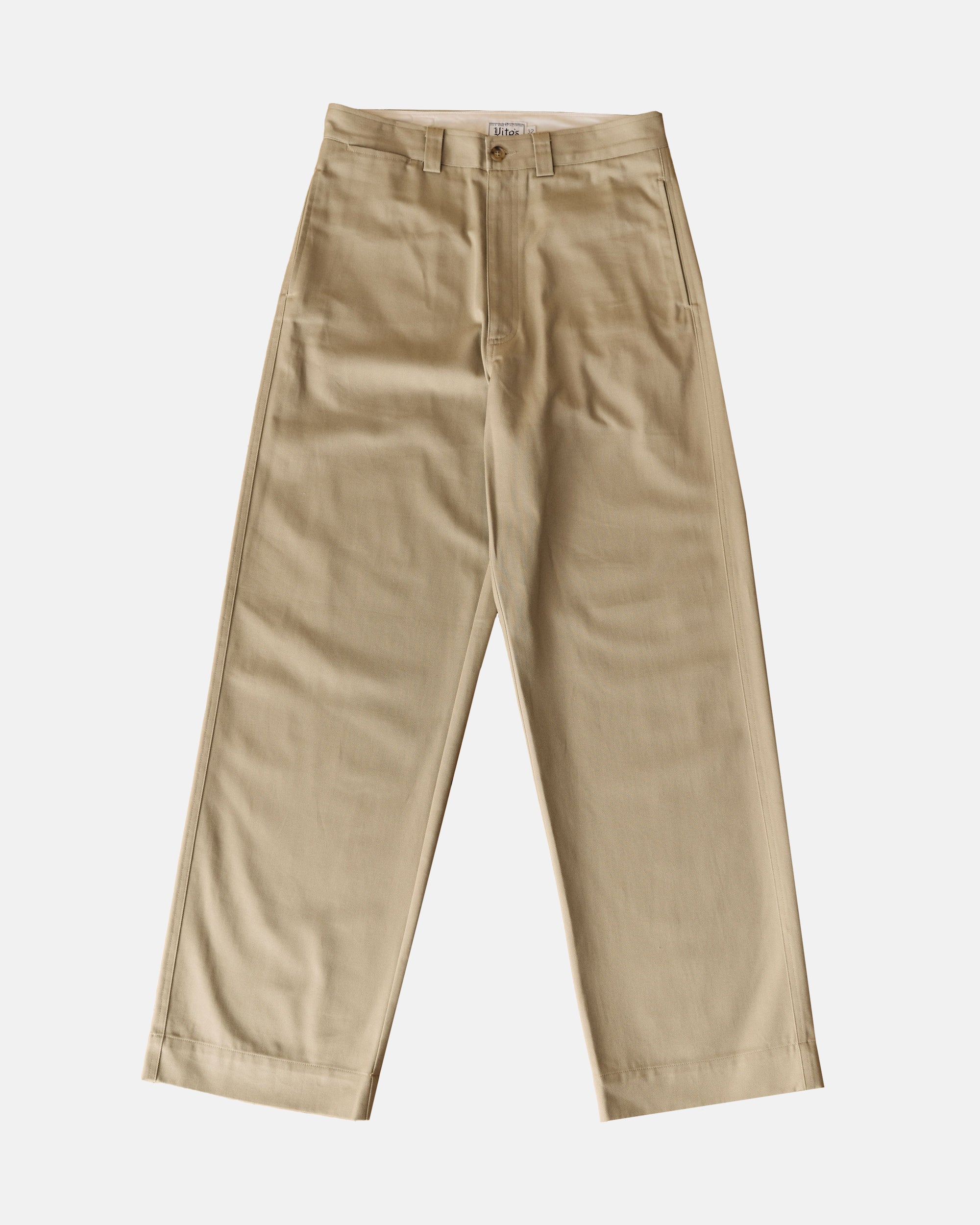 Vito's Khaki High n' Wide Pant