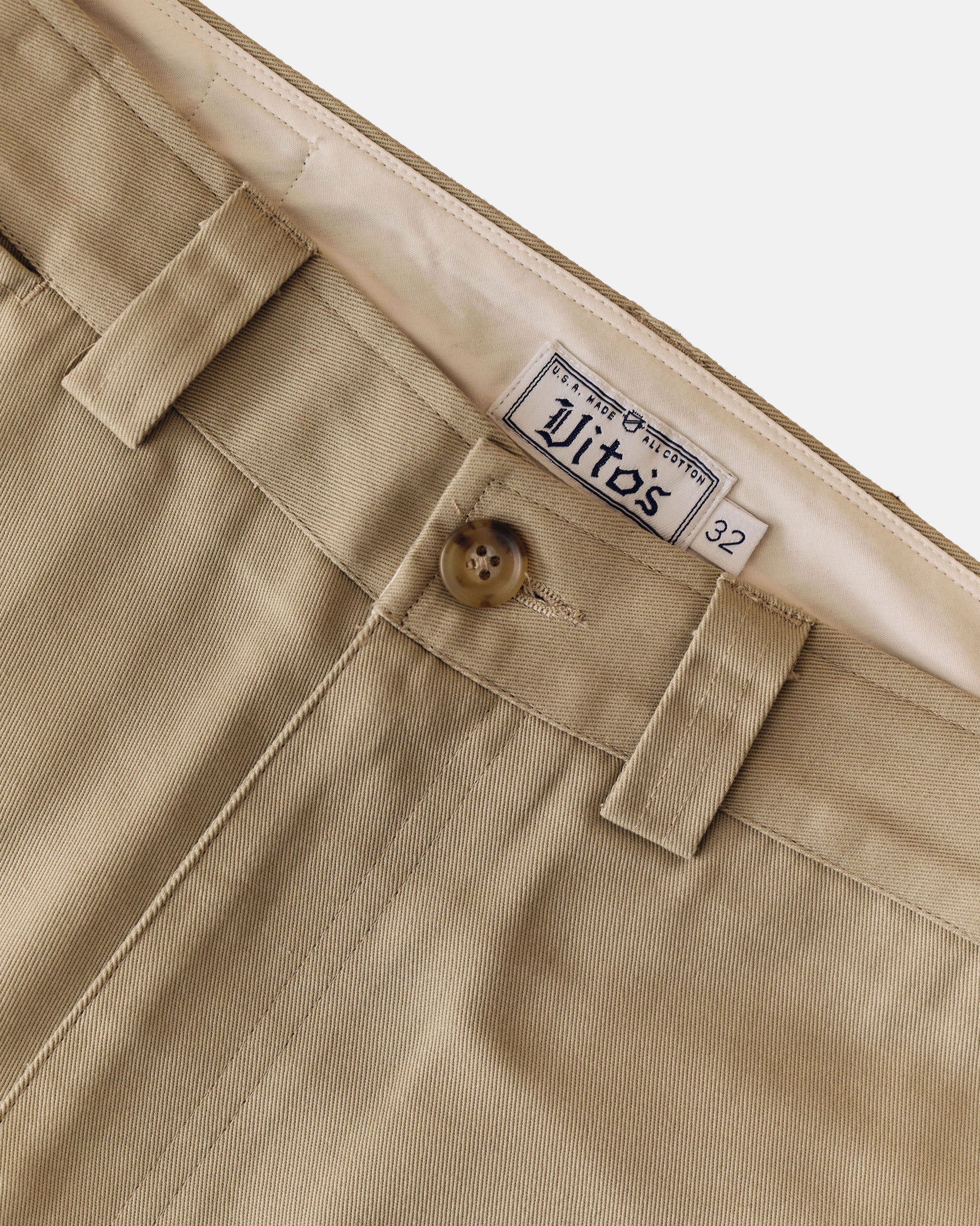 Vito's Khaki High n' Wide Pant