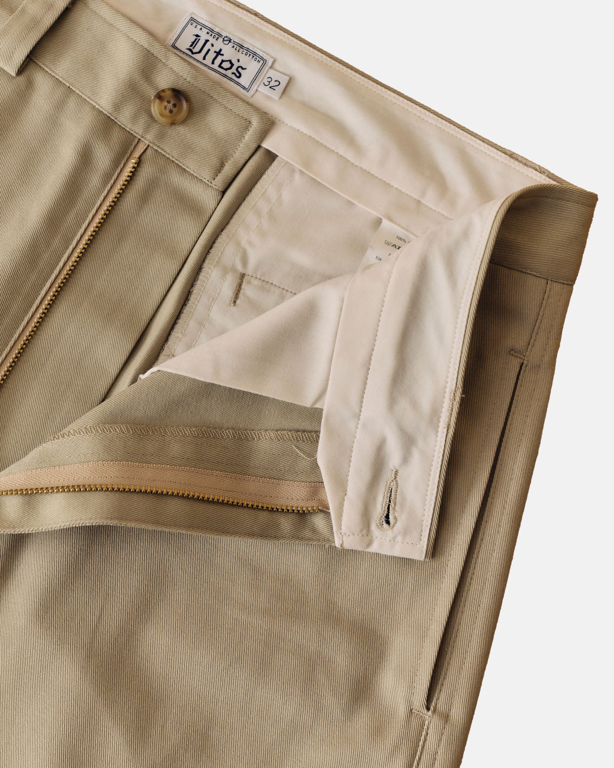 Vito's Khaki High n' Wide Pant